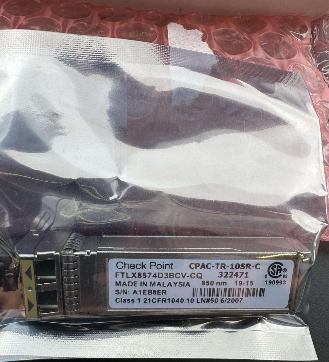 Check Point CPAC-TR-10SR-C SFP+ Transceiver Module 10 Gbps, 1-Port