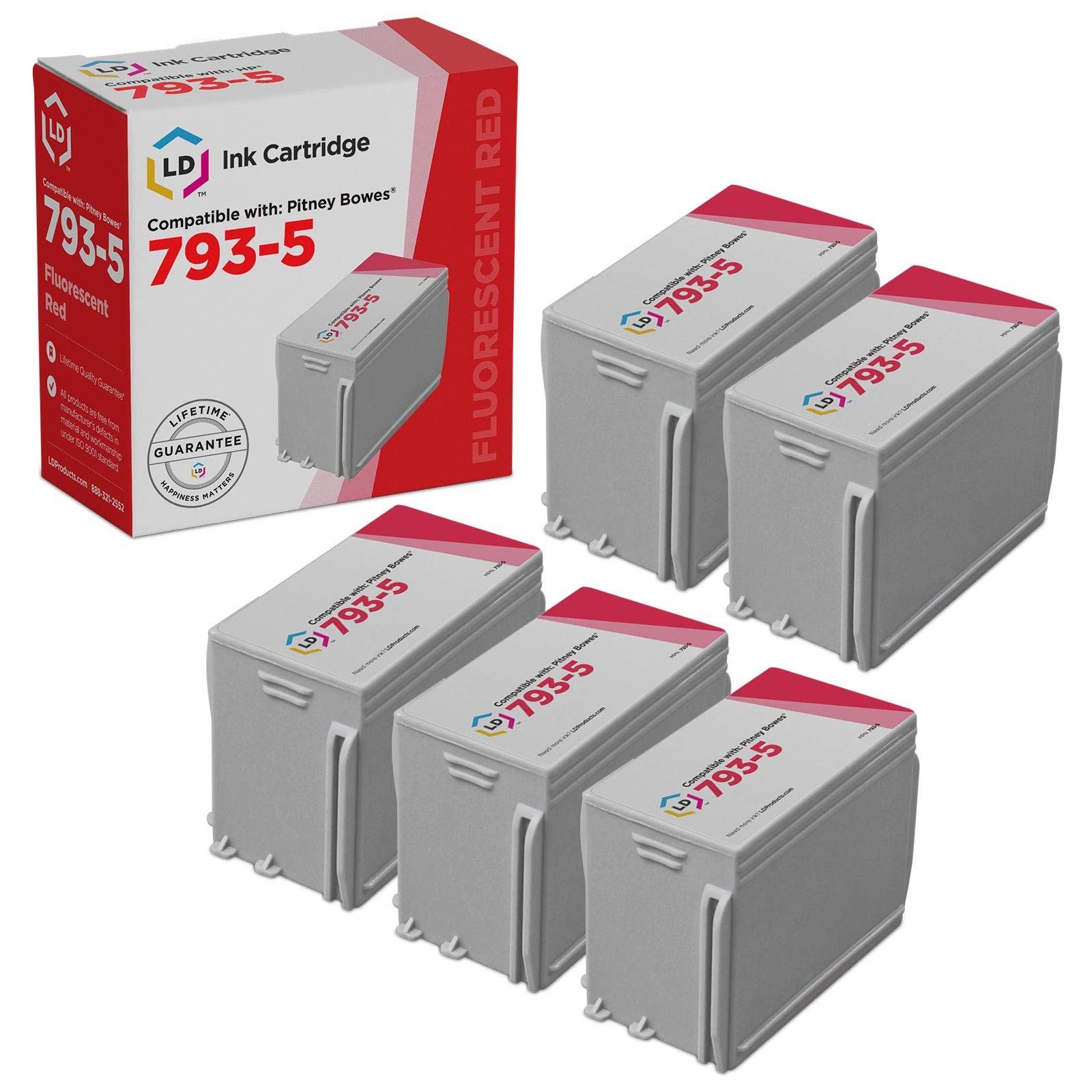 LD Comp Pitney Bowes 793-5 5pk Ink Mailing P700 DM100i DM125 DM200L