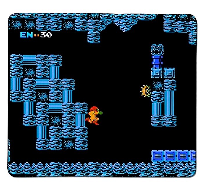 Larger size Retro METROID 8 bit NINTENDO COMPUTER MOUSE PAD 10x8" Samus NES USA