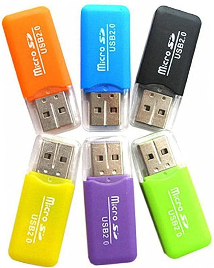 6 Pack USB 2.0 Micro SD Card Reader Adapter for TF SDXC Memory Cards