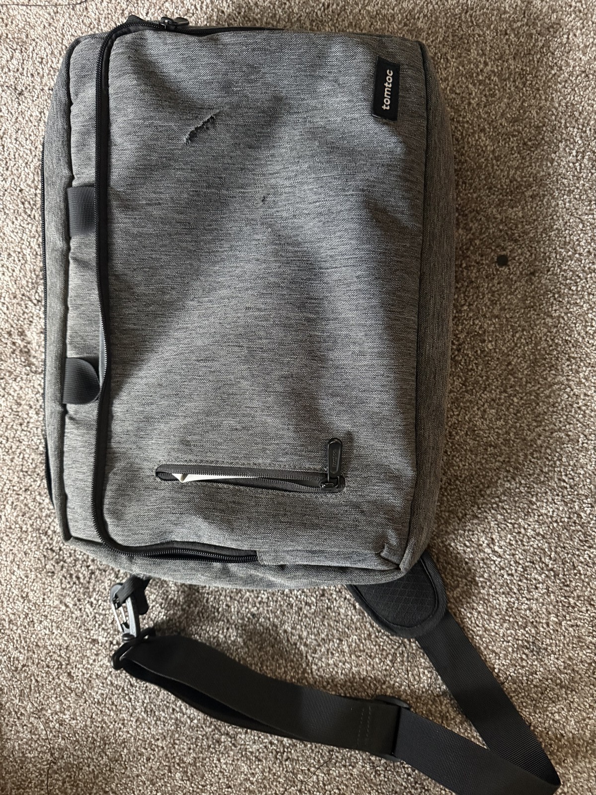 tomtoc Laptop Briefcase Gray w/ Maxpedition Tactical Strap Pad Bundle