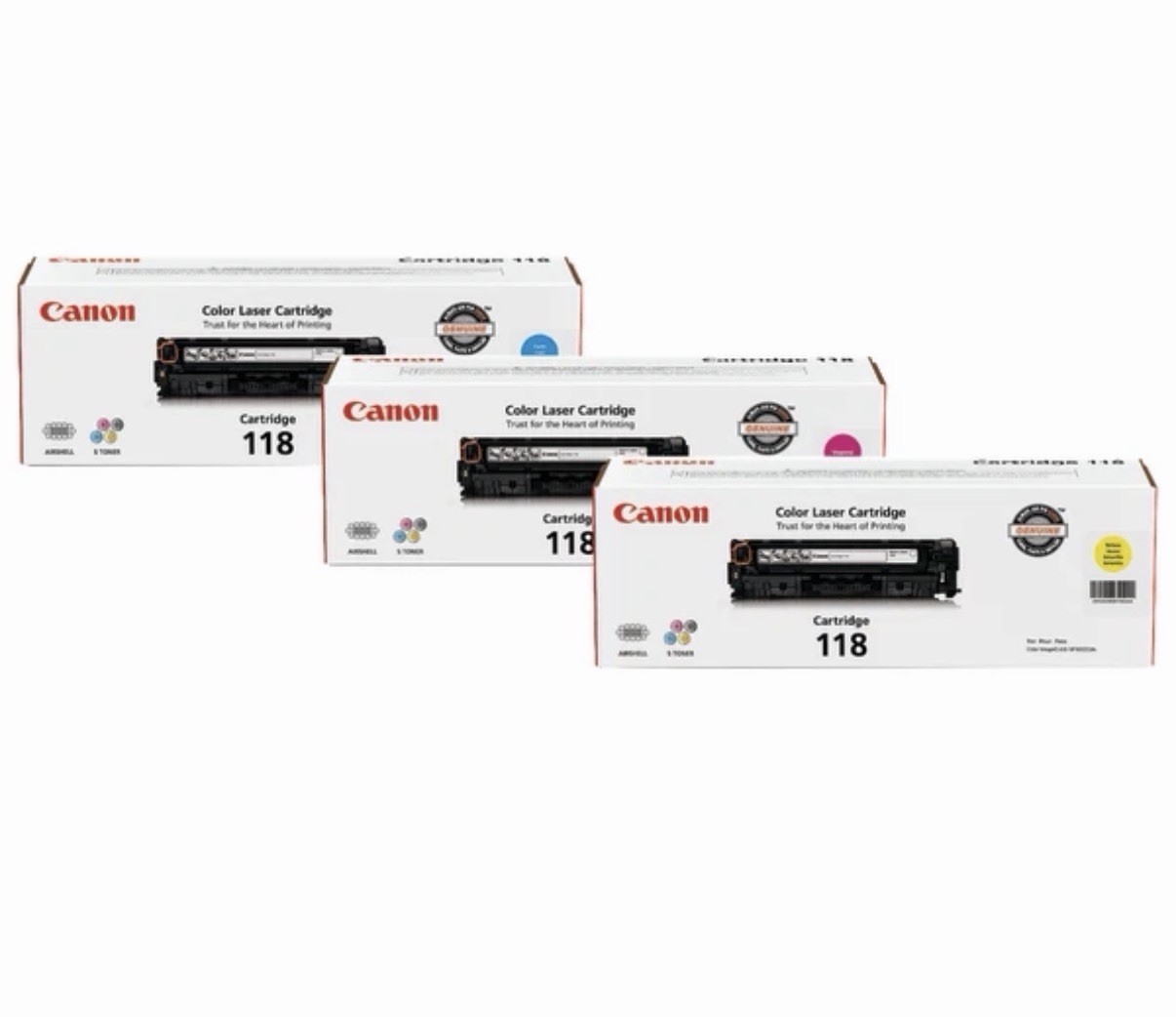 NEW GENUINE - CANON 118 COLOR SET TONER CYAN MAGENTA YELLOW - 2660B015AA SEALED