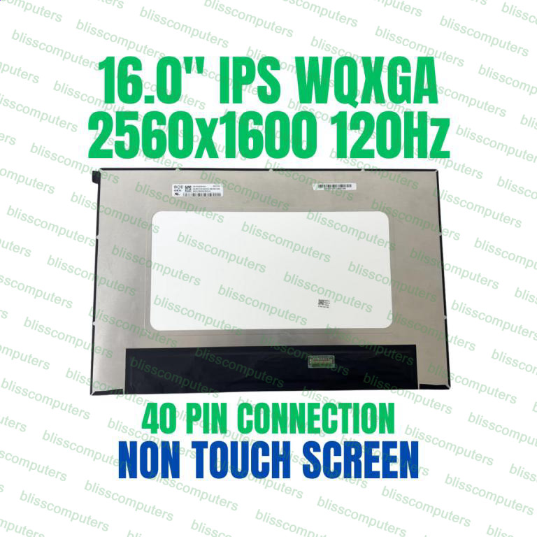 Dell DP/N 0GV250 GV250 OGV250 LCD LED Screen 16" QHD+ Matte Non Touch Display