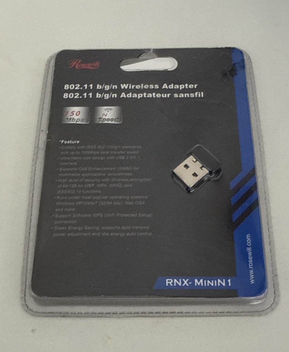 Rosewill RNX-MiniN1 Wireless Adapter 802.11 b/g/n  802.11 b/g/n Adapter Sansfil