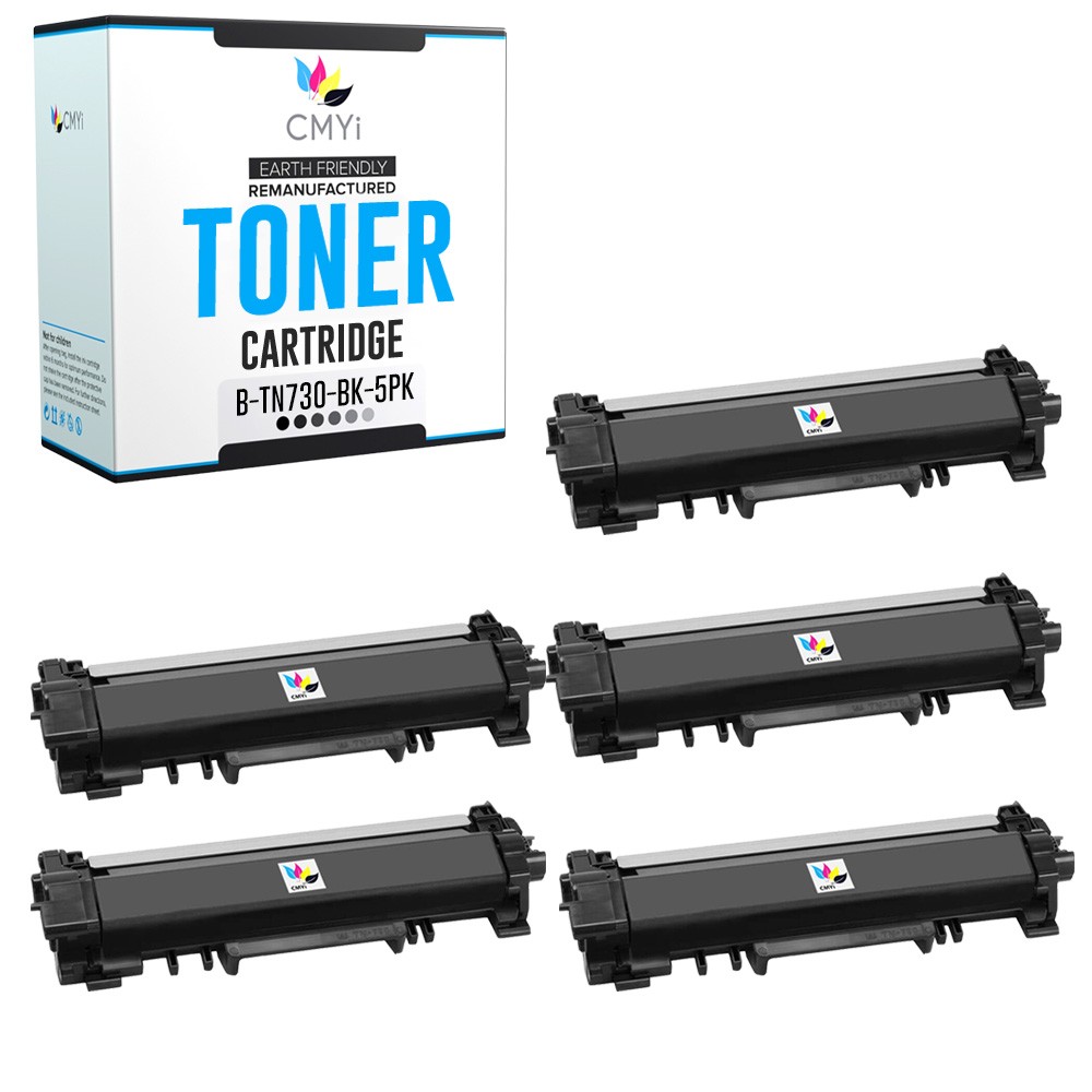 5-Pack Compatible CMYi TN730 Cartridges fits Brother MFC-L2690DW L2710DN L2710DW