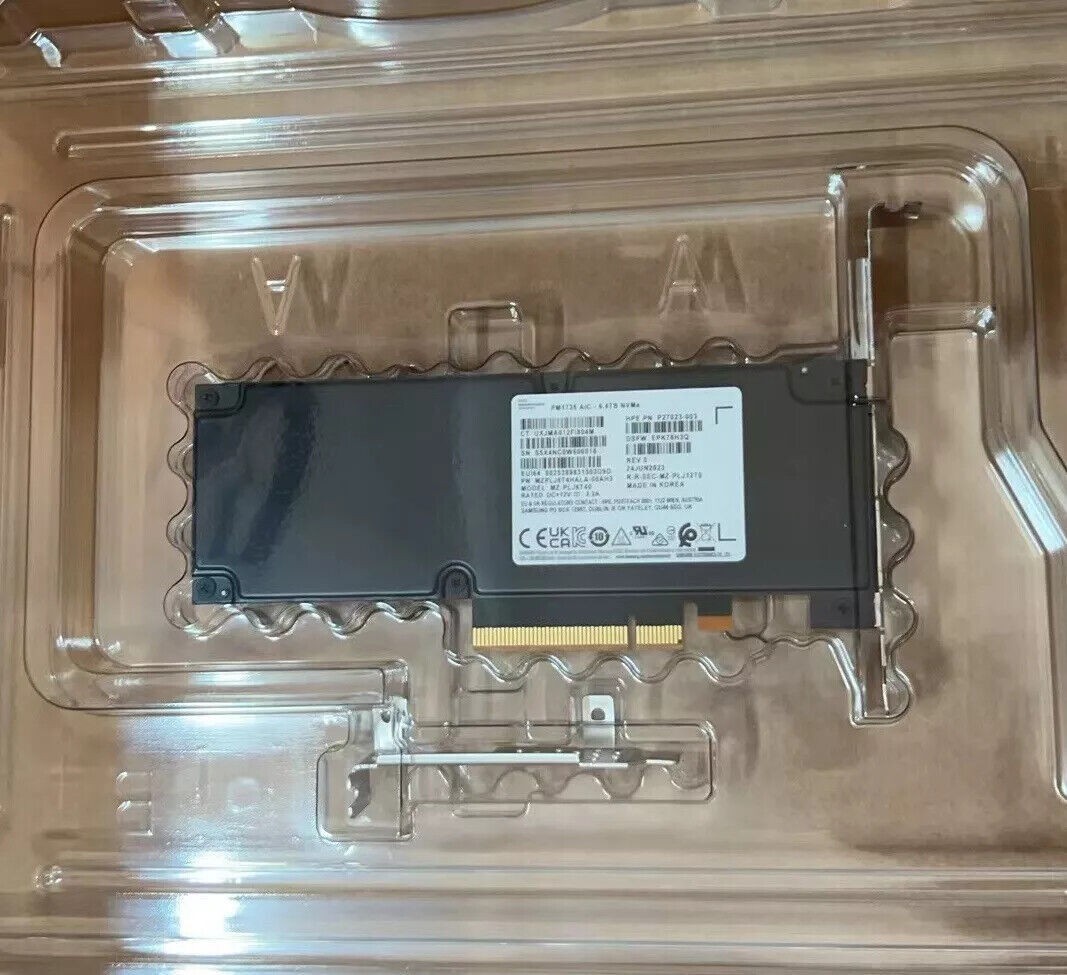 HPE Samsung PM1735 6.4TB SSD PCIE 4.0 NVME MZ-PLJ6T40 MZPLJ6T4HALA -00AH3