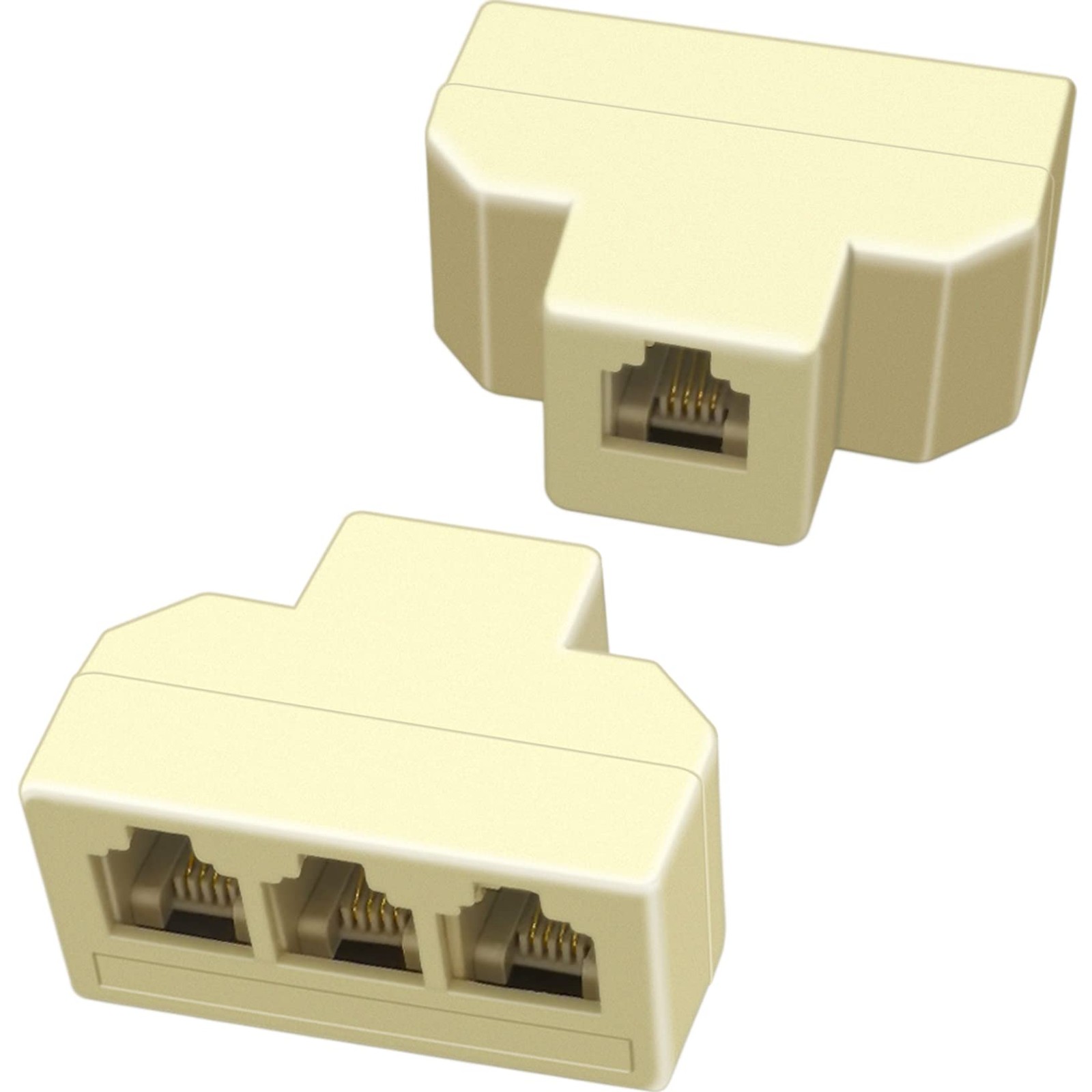 NECABLES 2Pack Phone Splitter 3 Way Telephone Adapter for Landline and Fax
