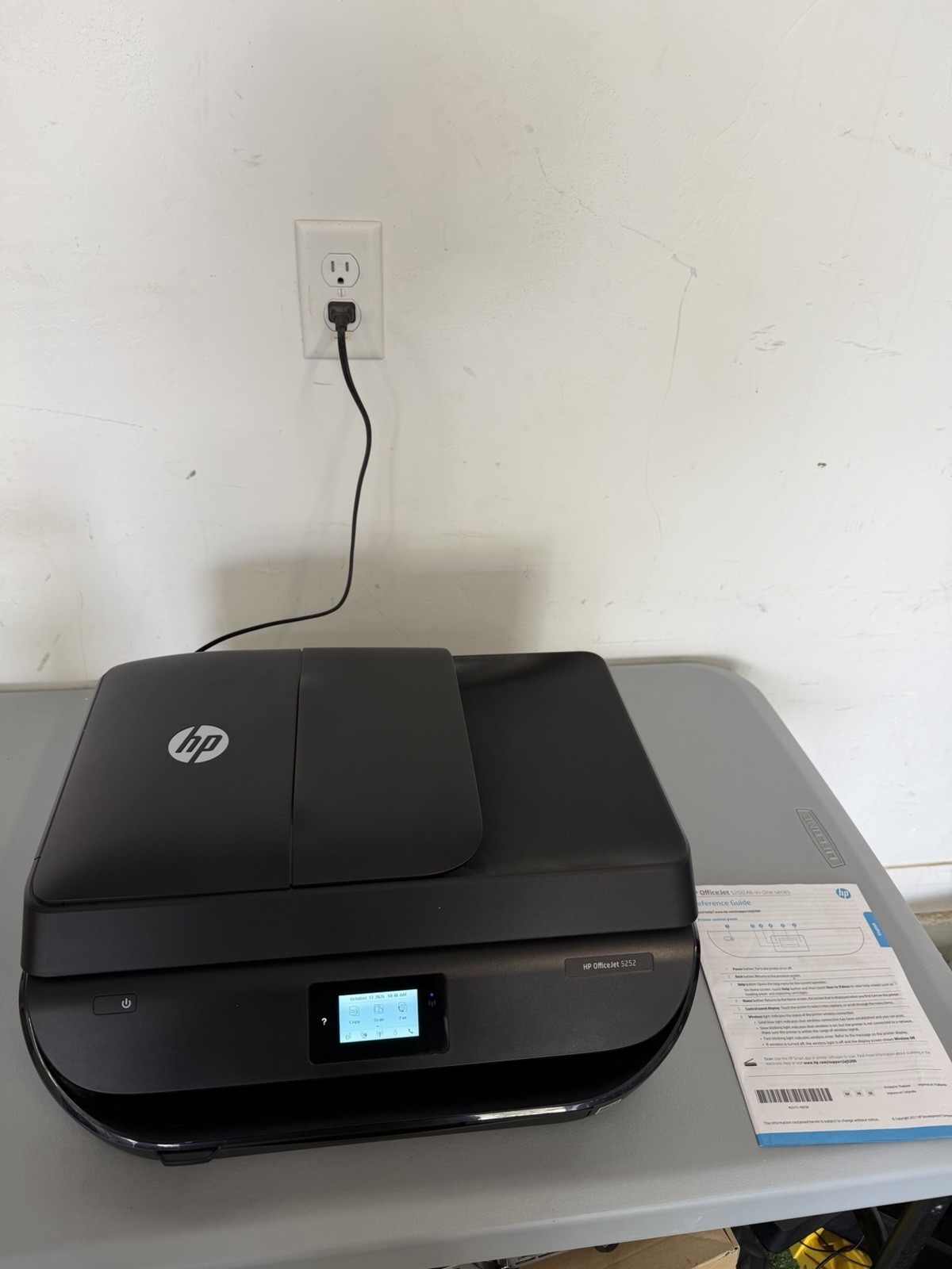 HP OfficeJet 5252 Wireless All-In-One Printer w Power Cord TESTED