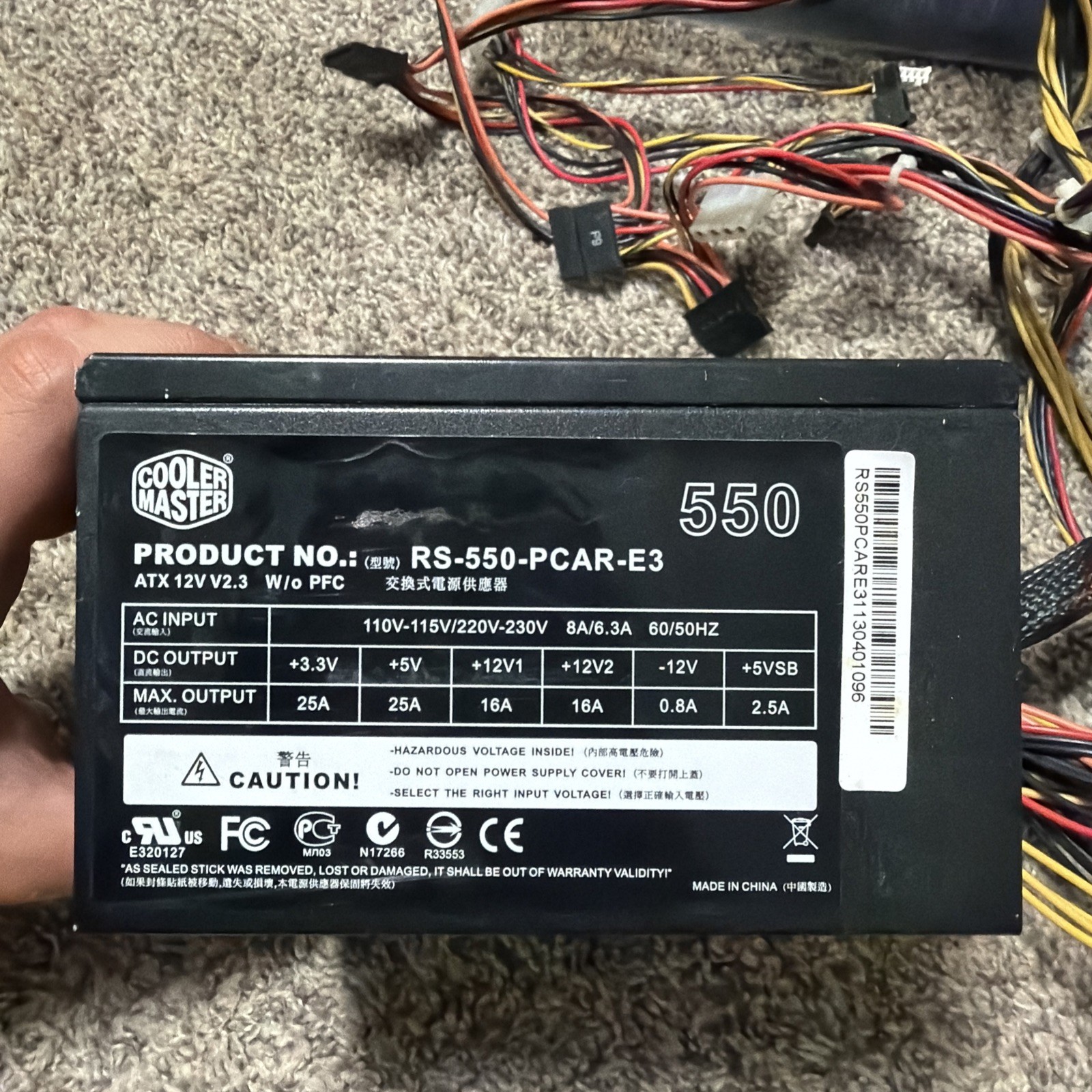 Cooler Master 500W Power Supply RS-500-PCAR TESTED