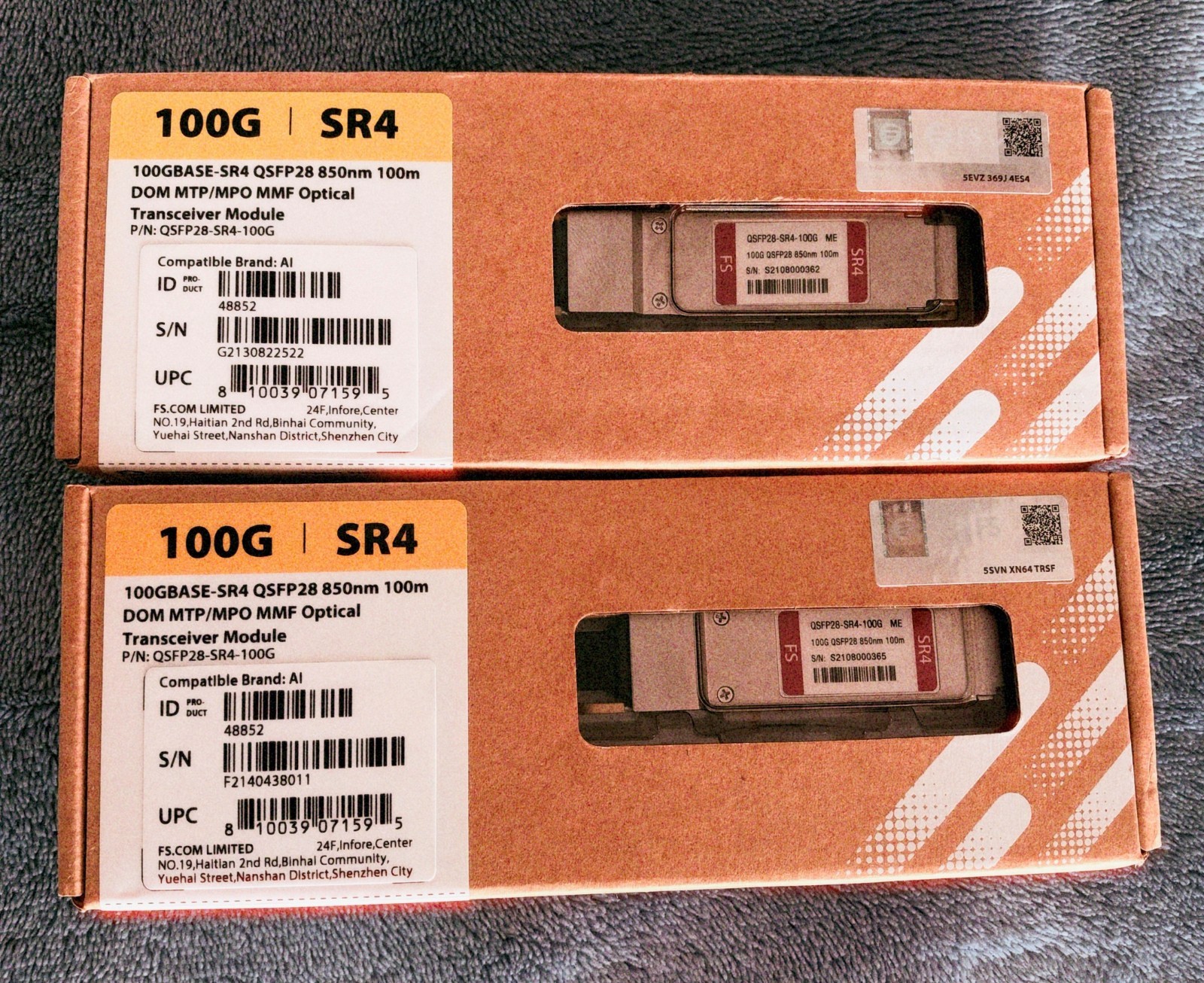 FS 100GBASE-SR4 Optical Transceiver Module