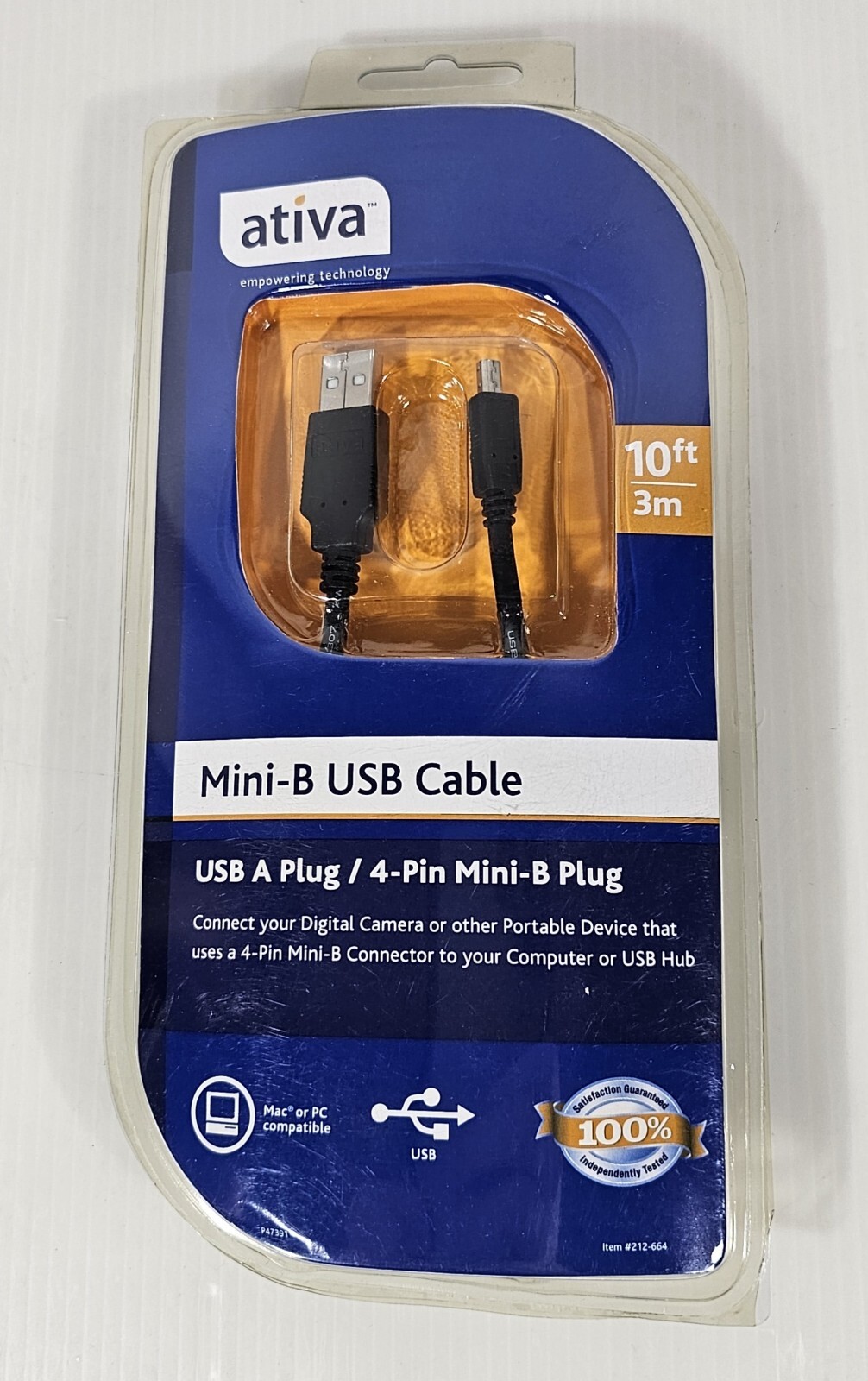 Ativa USB A To 4-Pin Mini-B Plug Device Cable