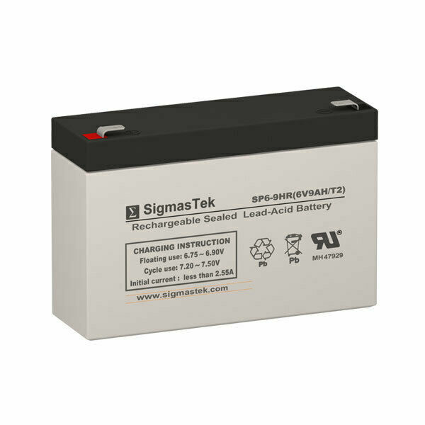 6 Volt 9 Amp F2 Sealed Lead Acid Battery