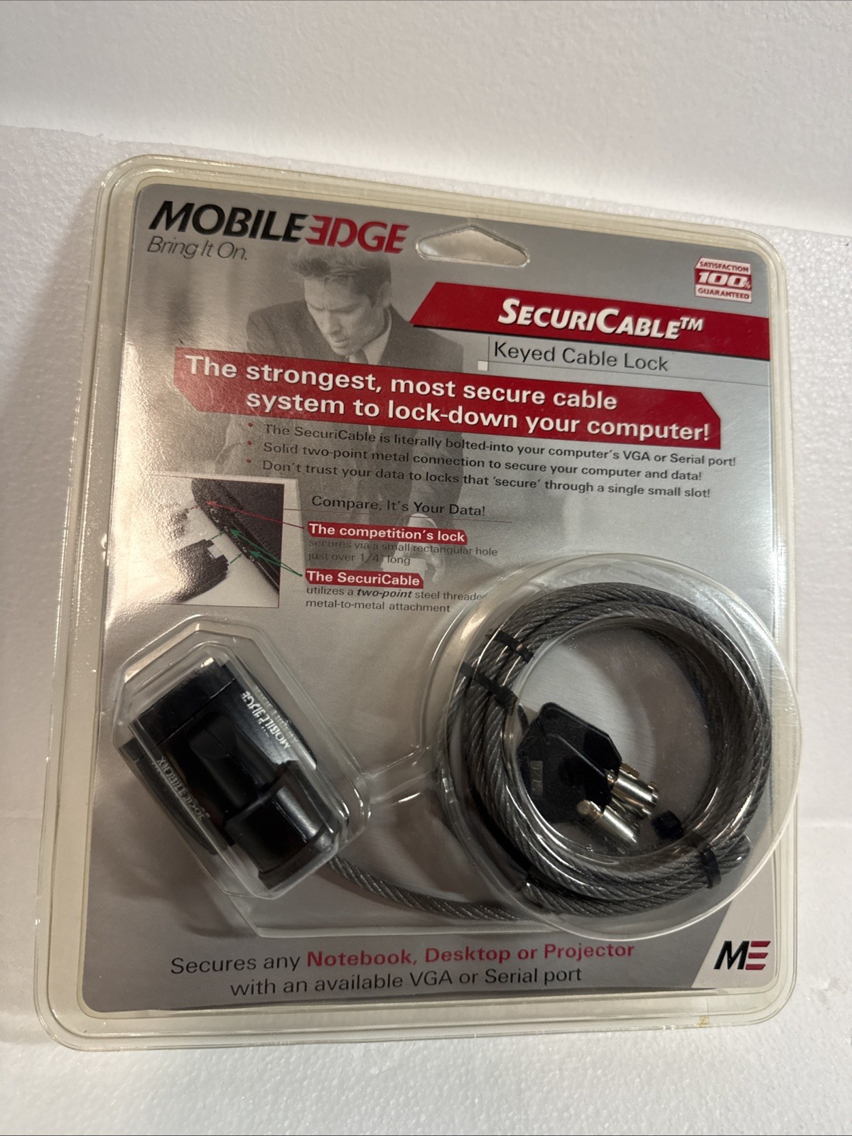 Mobile Edge SecuriCable Keyed Cable Computer Lock Sealed