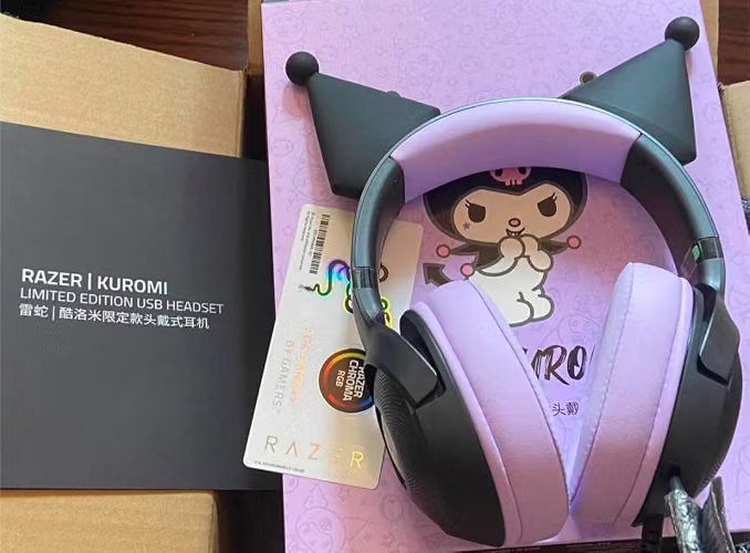 NEW Razer x Sanrio Kuromi Kraken V2 Wired Gaming Headset Limited Edition NIB