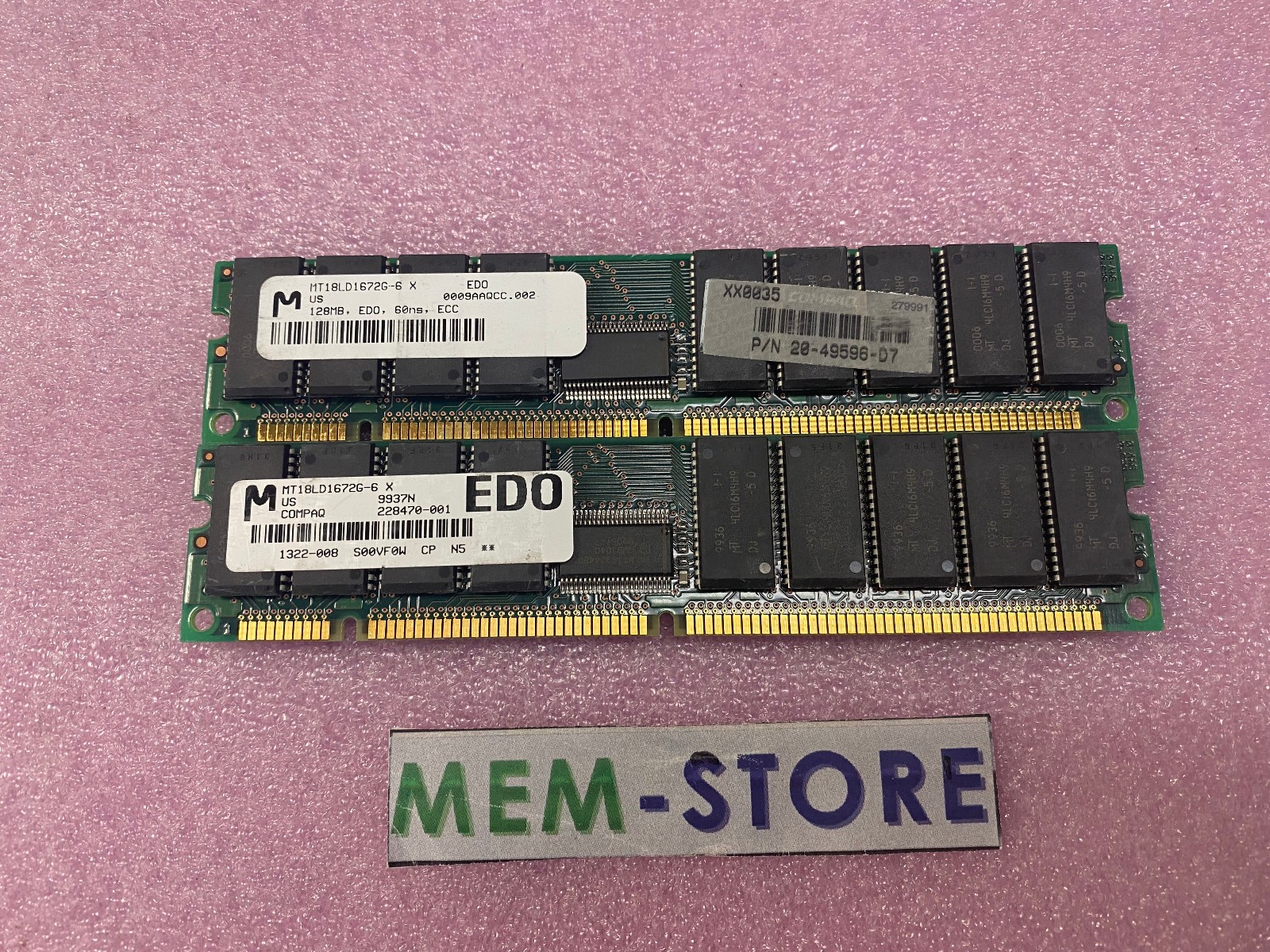 Micron MT18LD1672G-6-X 256MB 2x128MB Buffered ECC EDO DIMM 168-pin Memory RAM