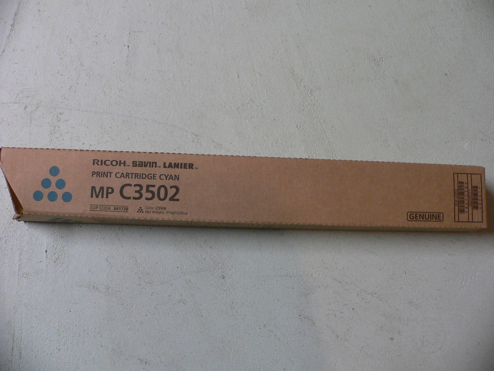 Genuine Ricoh MPC3502 Cyan 18000 Page Yield Toner Cartridge-841650