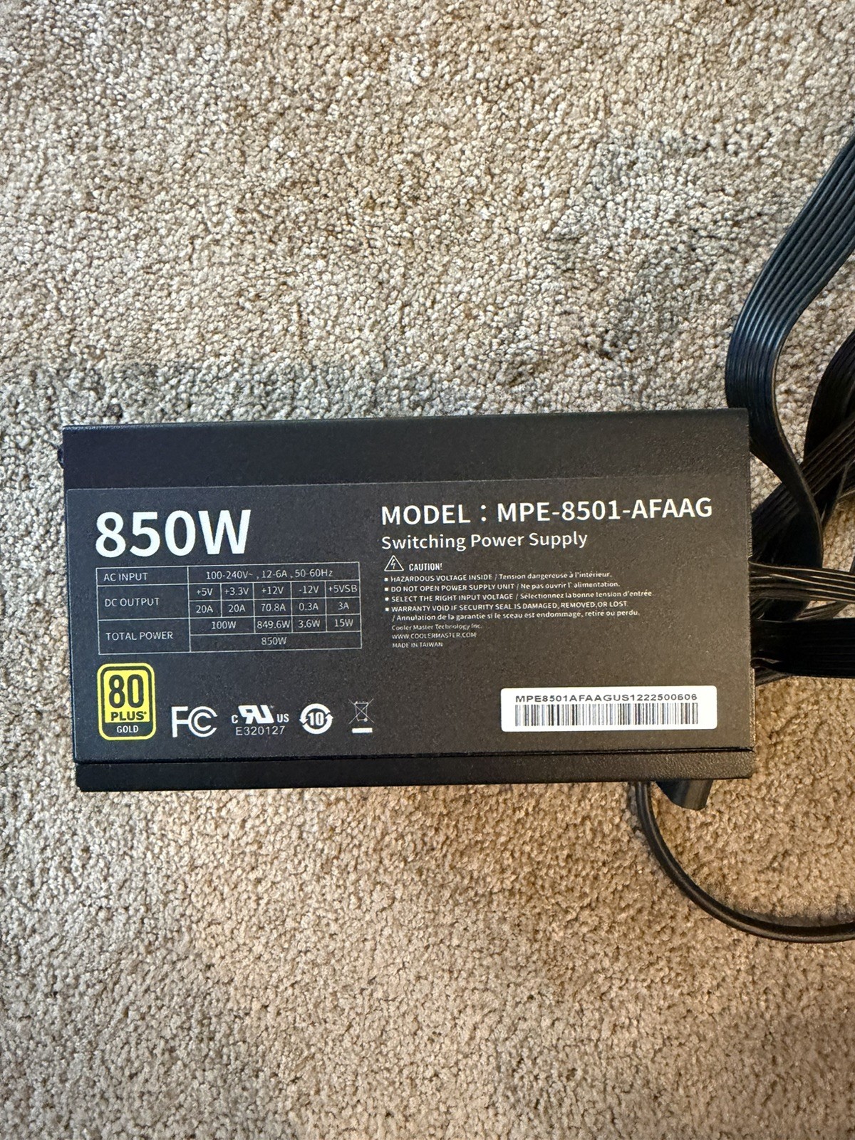 Cooler Master MWE Gold 850 V2 Full Modular MPE-8501-AFAAG 80 Plus Gold 850W