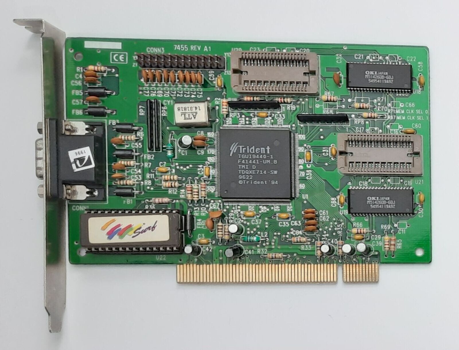 Surf Multimedia 7455 PCI Graphics Card (Trident TGUI9440-1, 1MB, Retro, 1996)