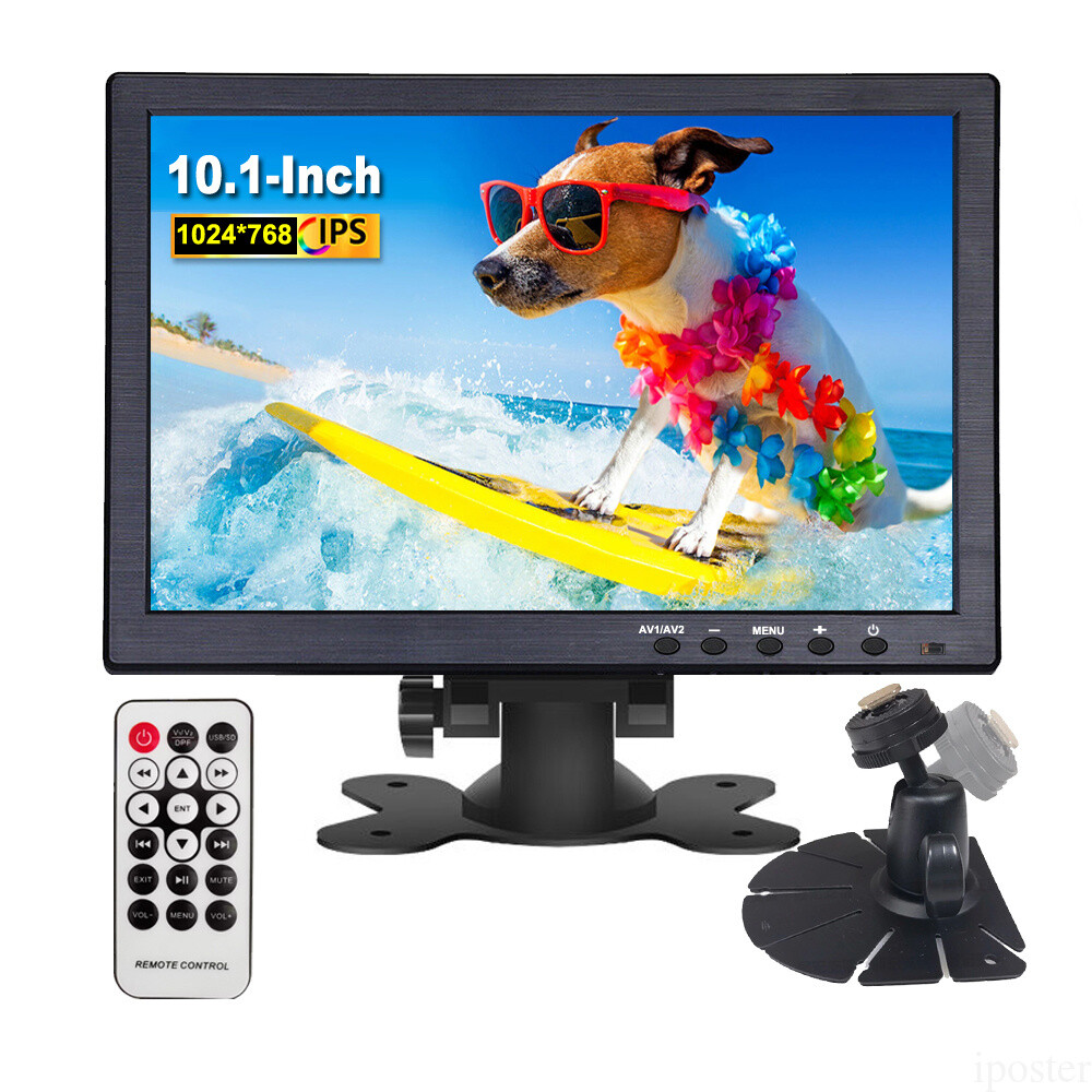 10.1" HD Monitor For Car Security PC Laptop Screen LCD CCTV HDMI BNC AVI VGA