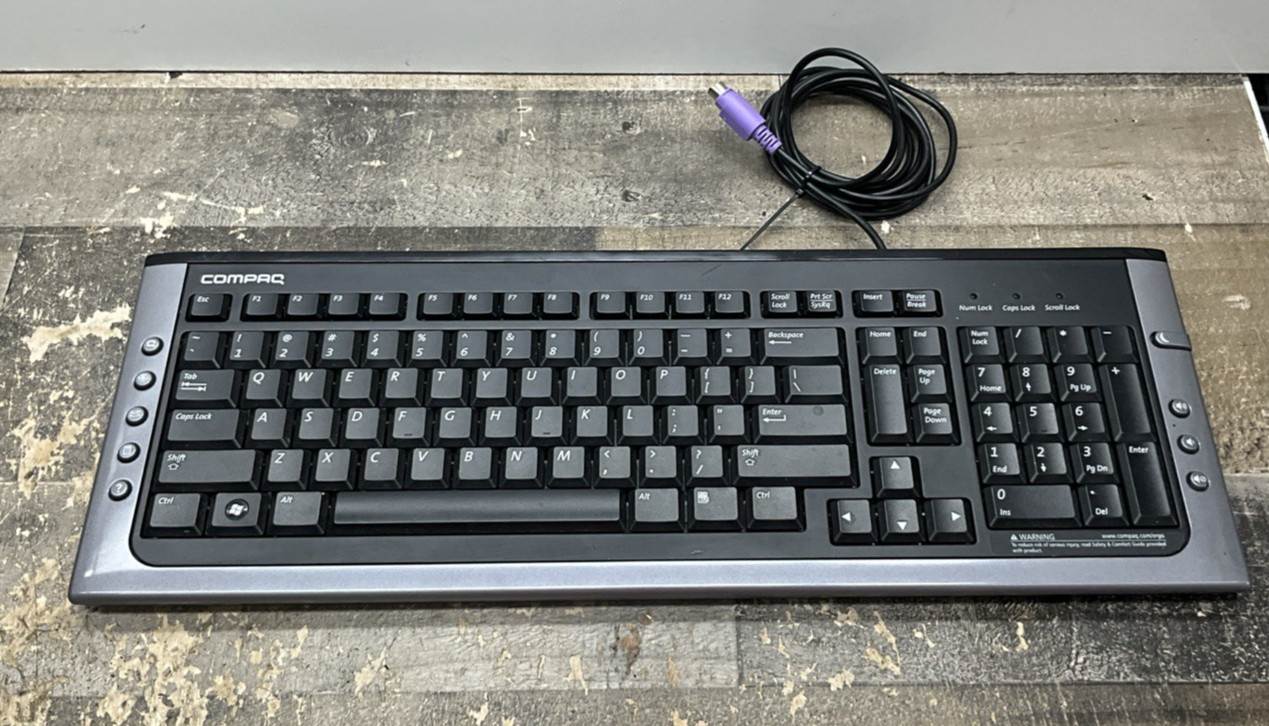 COMPAQ/HP 5189-0403 WIRED PS/2 KEYBOARD BLACK QWERTY NUMERIC KEYPAD
