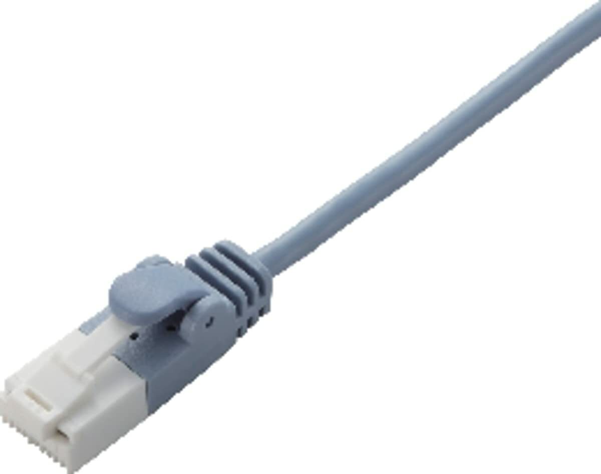 Elecom LAN cable CAT6 Gigabit claw crease prevention slim 5m blue from Japan