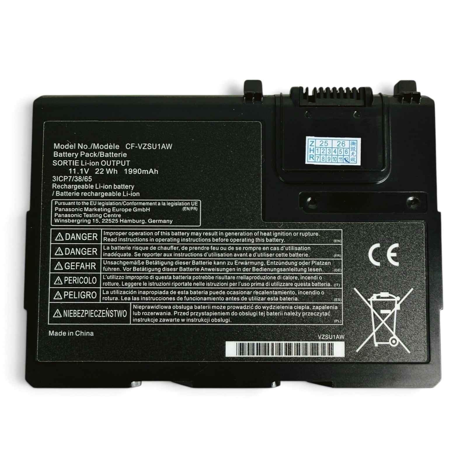 New 1990mAh CF-33 CF-VZSU1AW Battery for Panasonic Toughbook CF-33 Unused