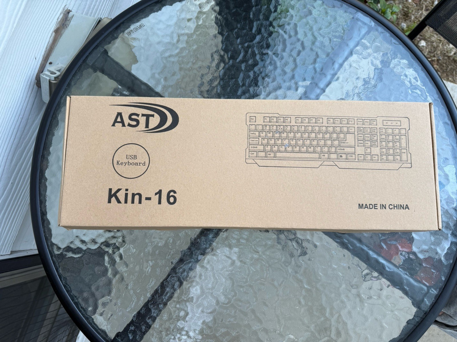AST Kin-16 USB Wired Full-Size QWERTY Keyboard Enhanced Function Keys Black