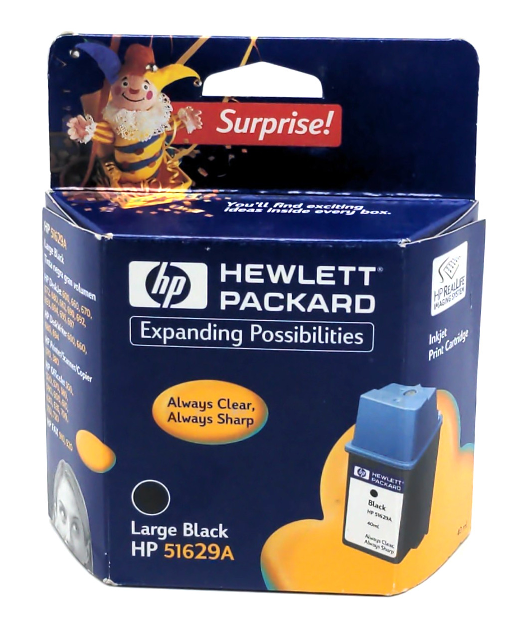 Hewlett Packard HP 51629A Black Printer Ink Cartridge Expired 2002