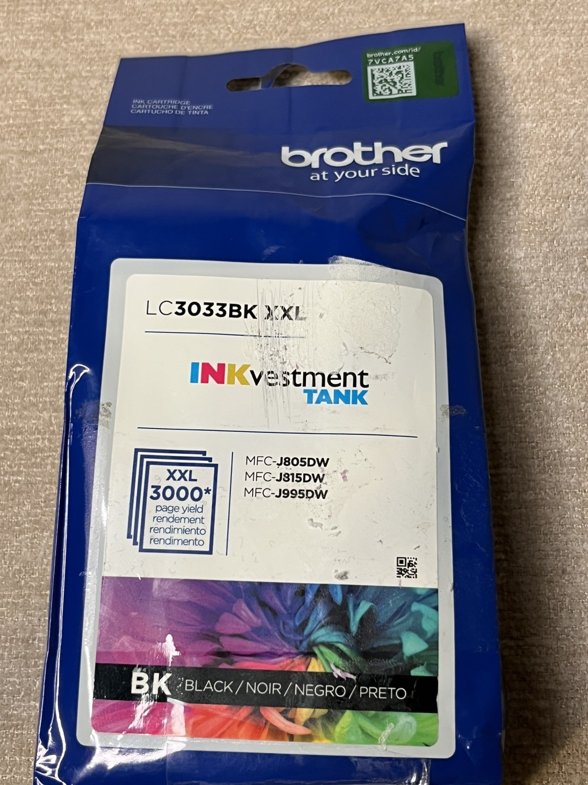 Brother LC3033BK XXL Super High-yield Black INK vestment Tank Cartridge 05/2024