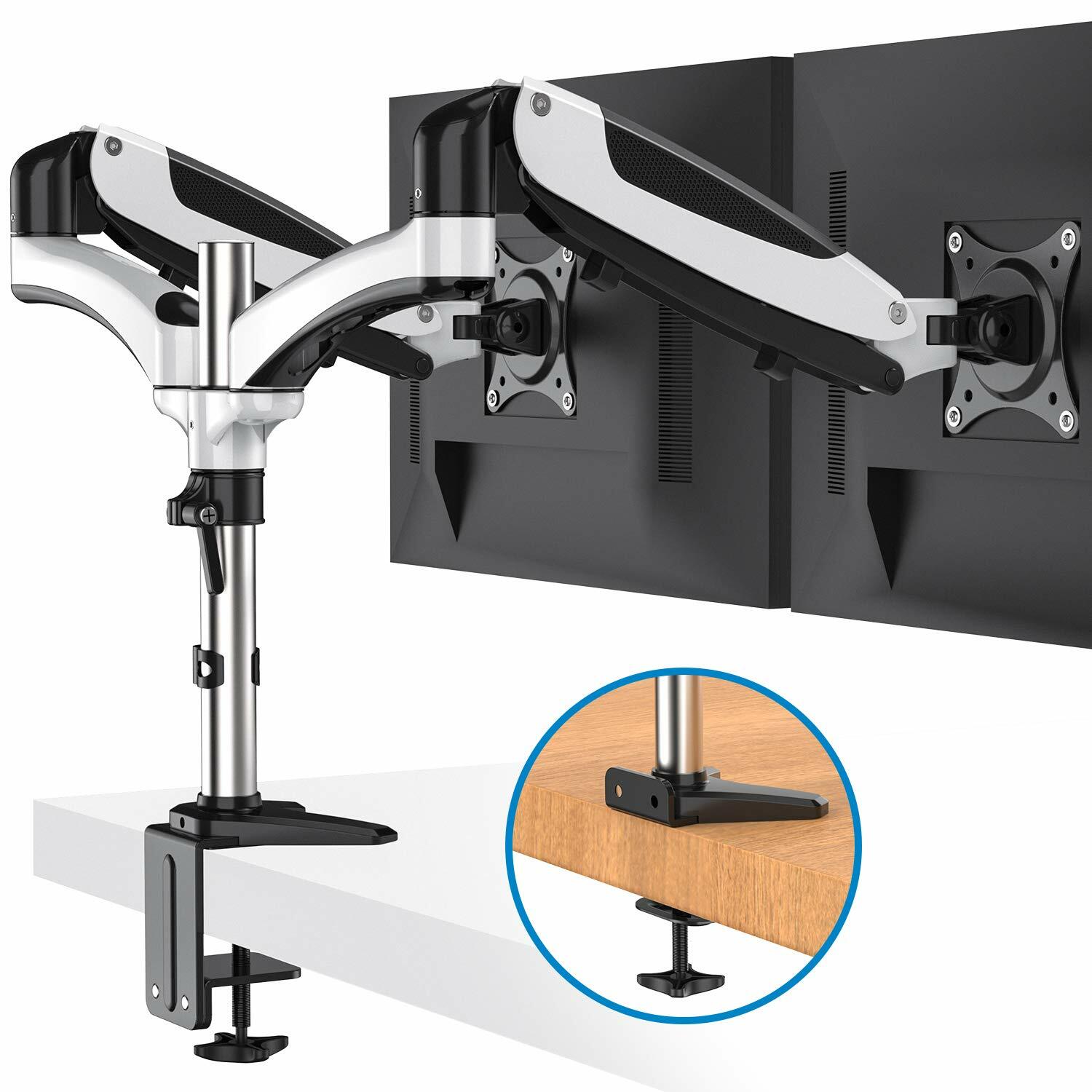 Dual Monitor Mount, Full Motion Monitor Arm Stand, Height Adjustable