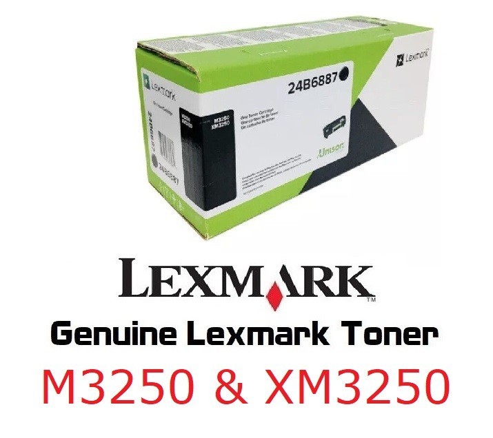 Mostly New Genuine Lexmark 24B6887 Toner M3250 XM3250 SEALED BAG 95%