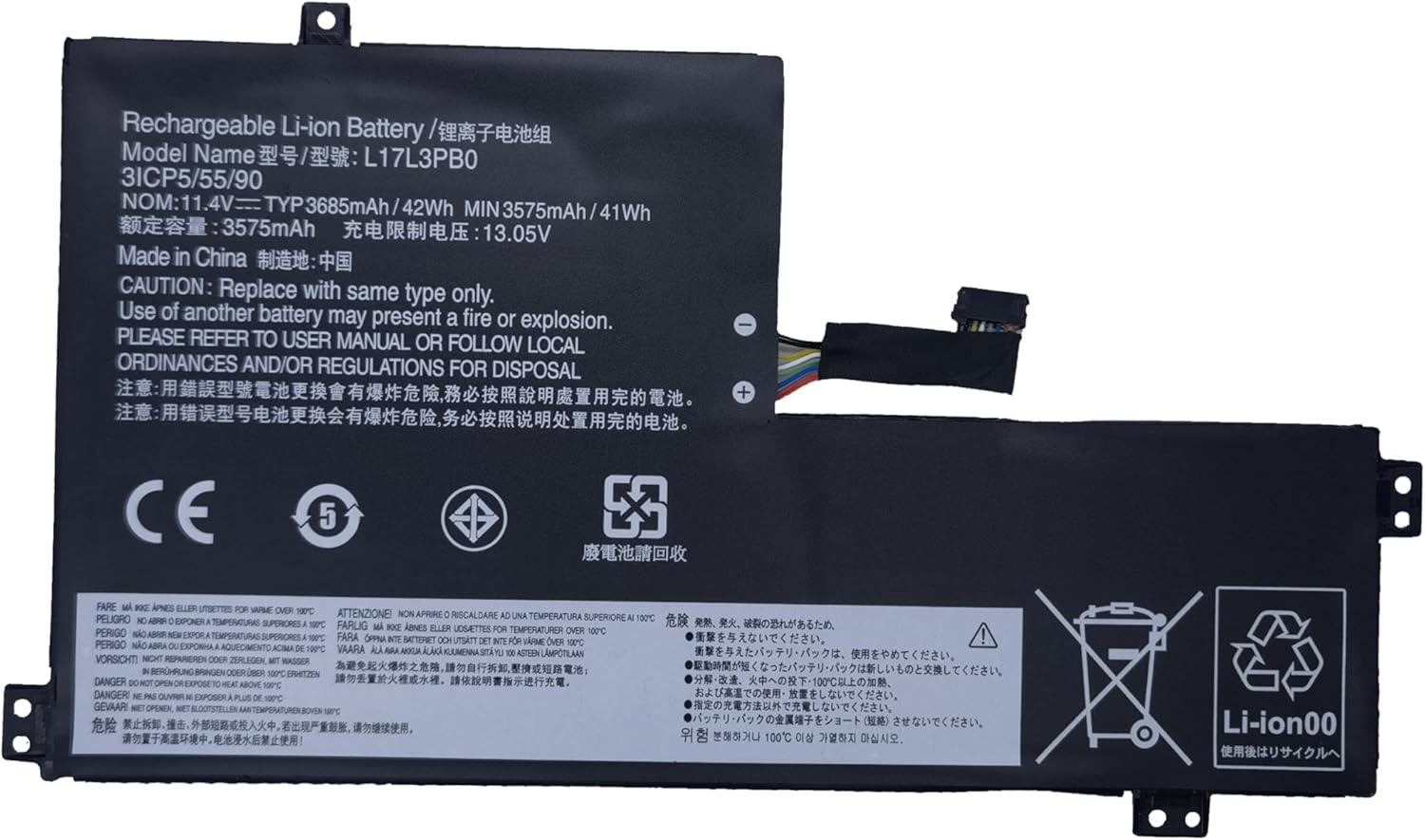 L17L3PB0 L17M3PB0 Replacement Battery Compatible with Lenovo Chromebook S340 14
