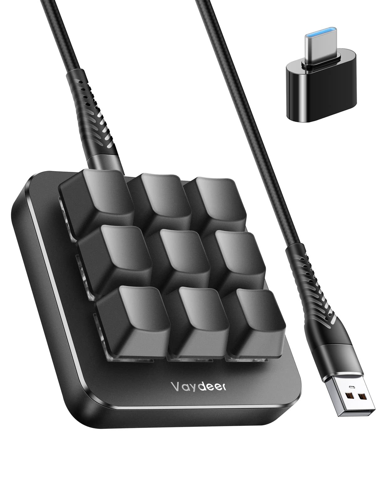Vaydeer One-Handed Mechanical Keyboard Support NKRO, Hotkeys, One-Click Start...