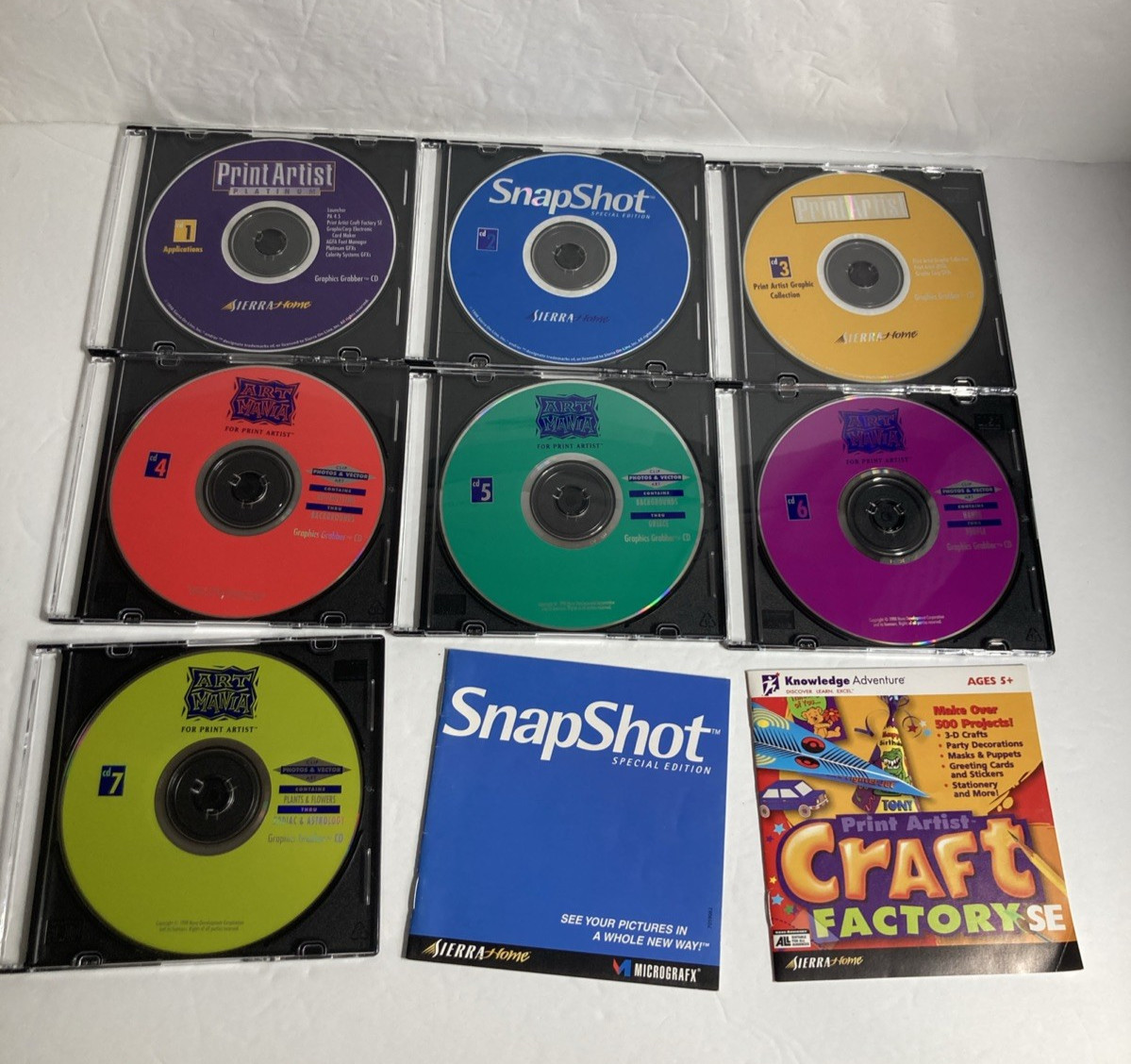 Print Artist 4.0 Platinum 7 CD Set 1998 Sierra Home Windows 95 Vintage