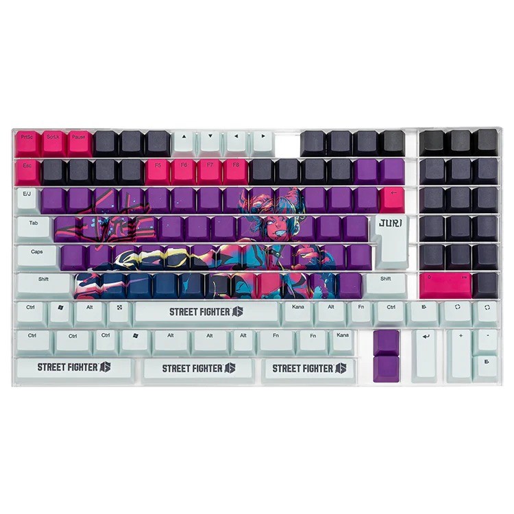 Street Fighter 6 Designer Keycap Set 132 Keys Cherry MX Juri Design OEM PBT