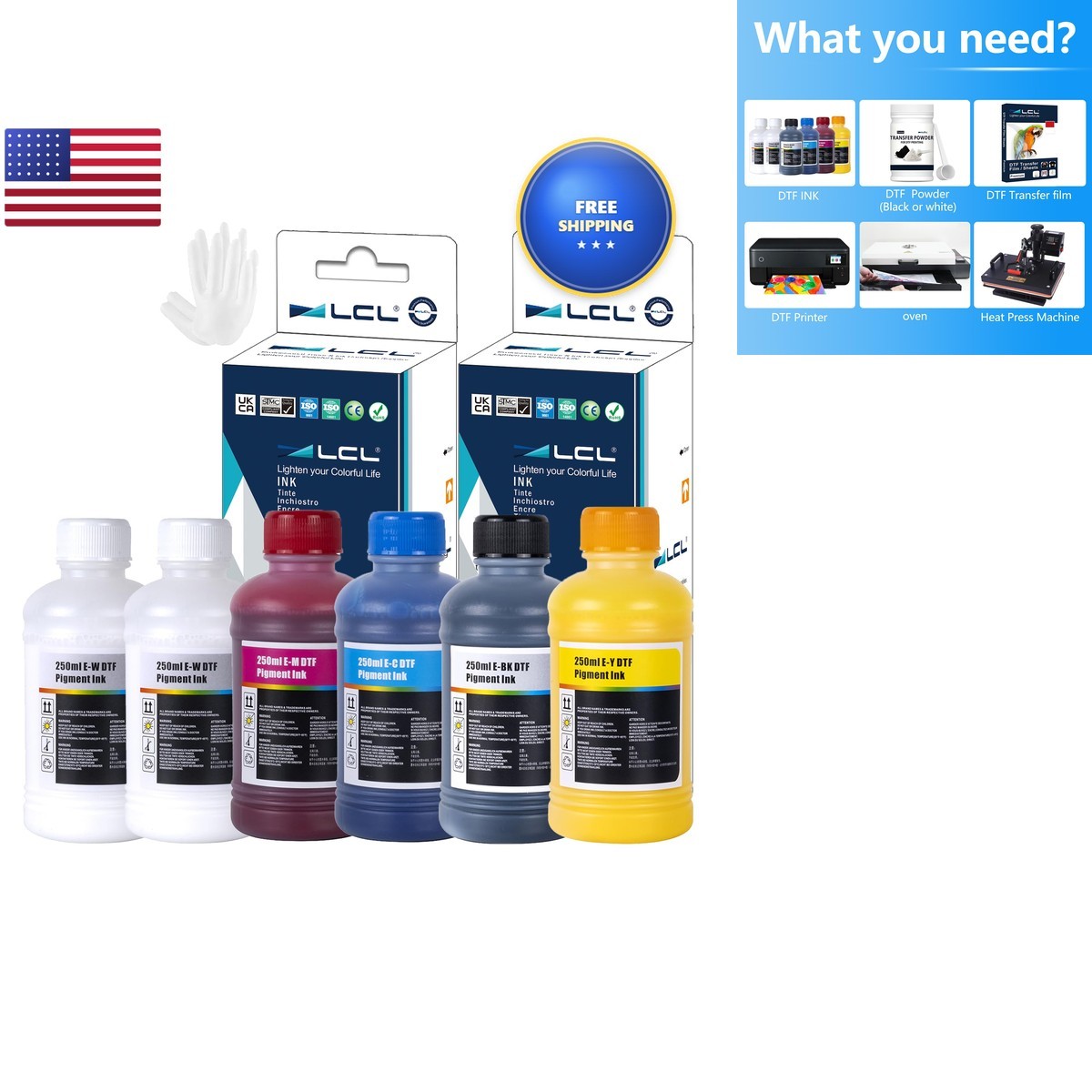 LCL Premium DTF Ink 1500ML-DTF Transfer Ink PET Film Refill DTF Printers