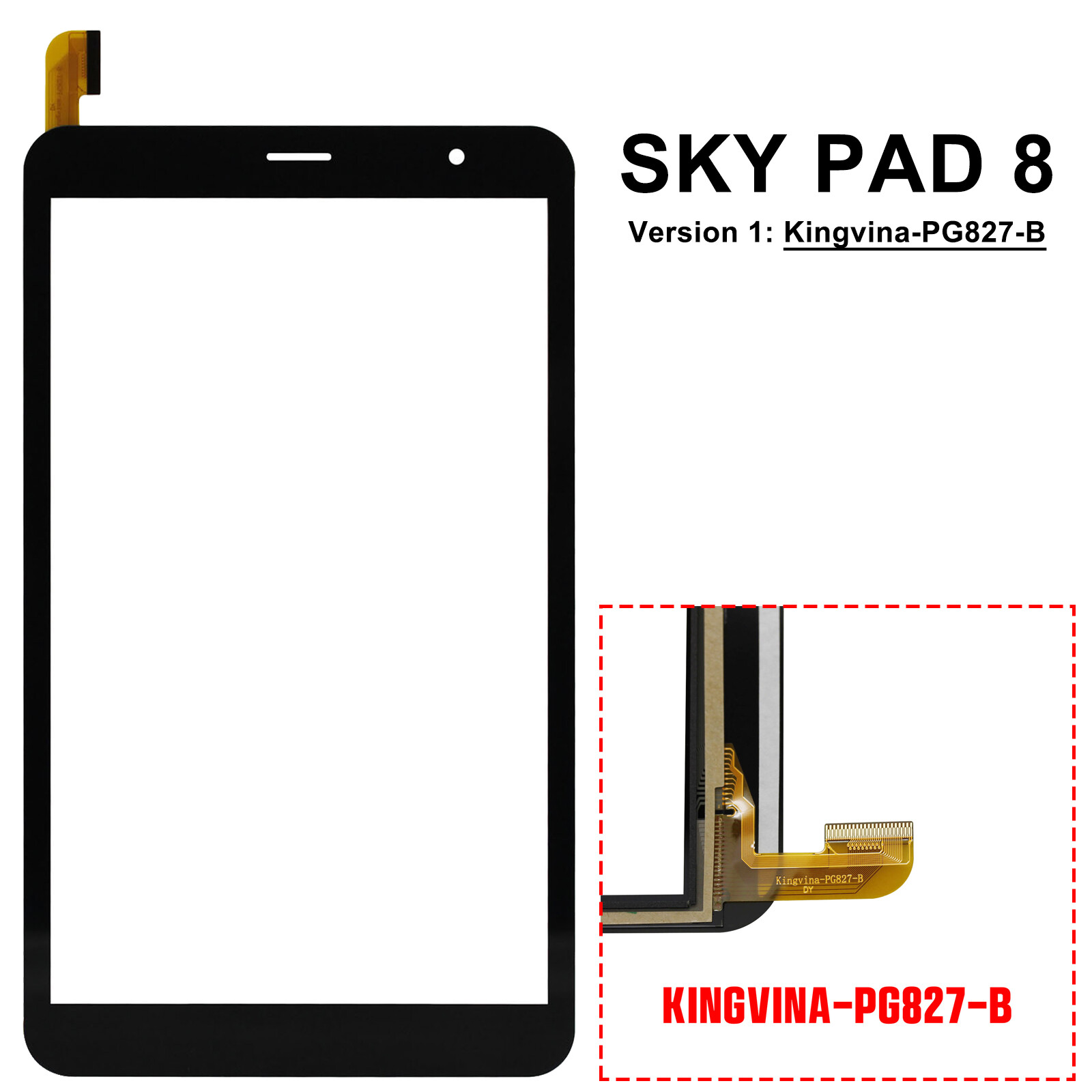 NEW 8" Touch Screen Digitizer Glass Panel Replacement For Sky Devices SKY PAD 8