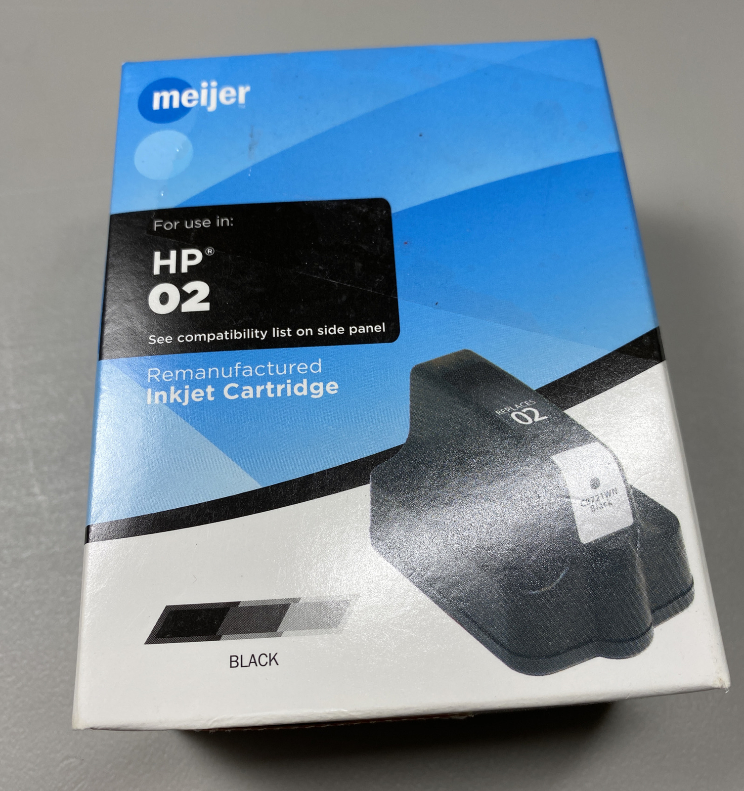 New Sealed Meijer HP02 Remanufactured BLACK Ink Cartridge