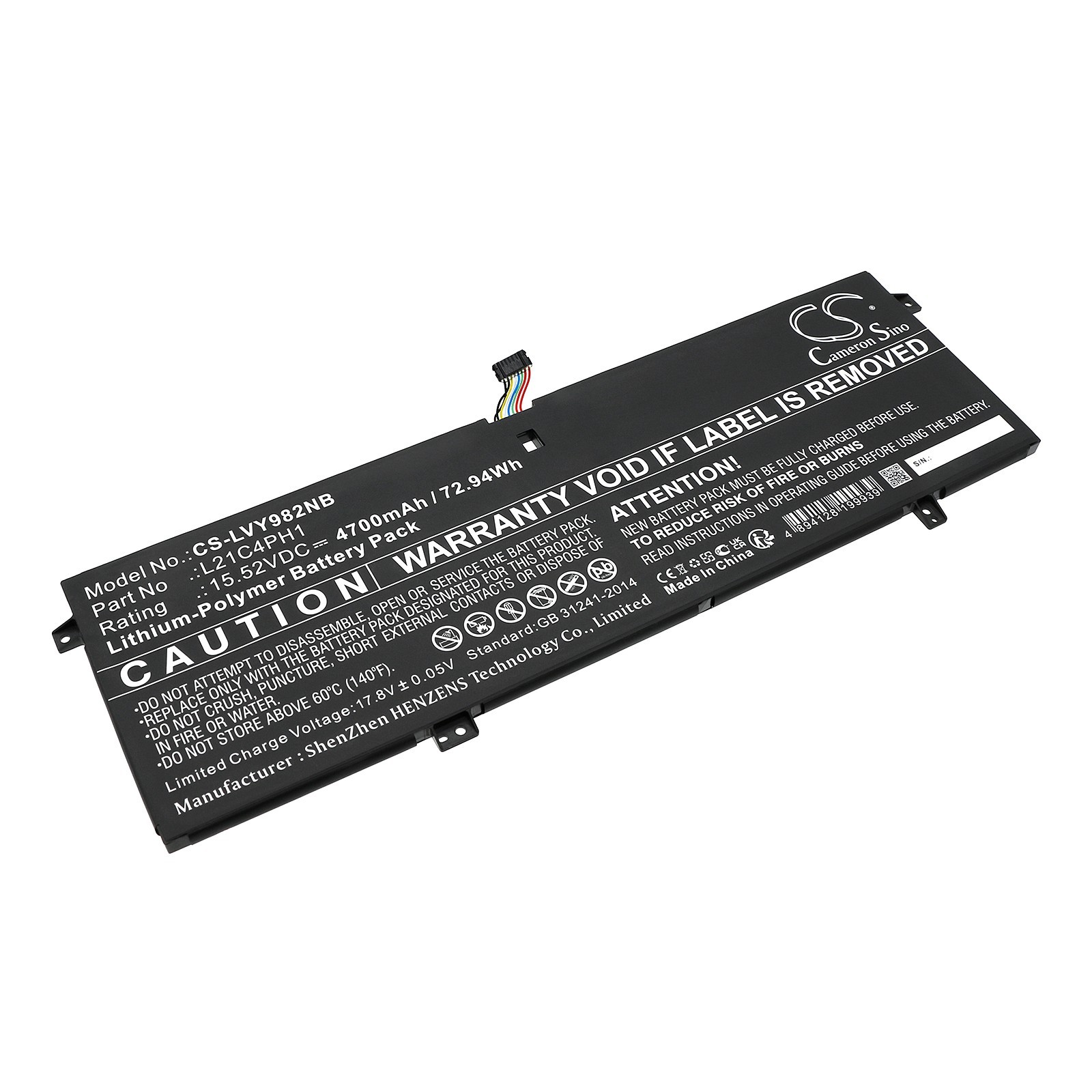 BATTERIE 4700mAh Type L21C4PH1 L21D4PH1 For Lenovo Yoga Slim 9 14IAP7