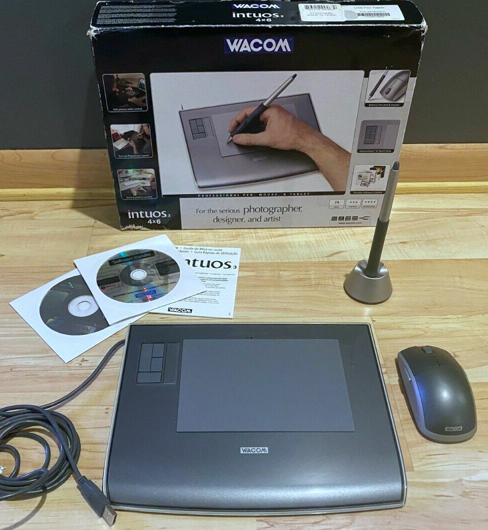 Wacom Intuos3 4x6 Professional Pen, Mouse,Tablet Box PTZ-431W Adobe PhotoShop