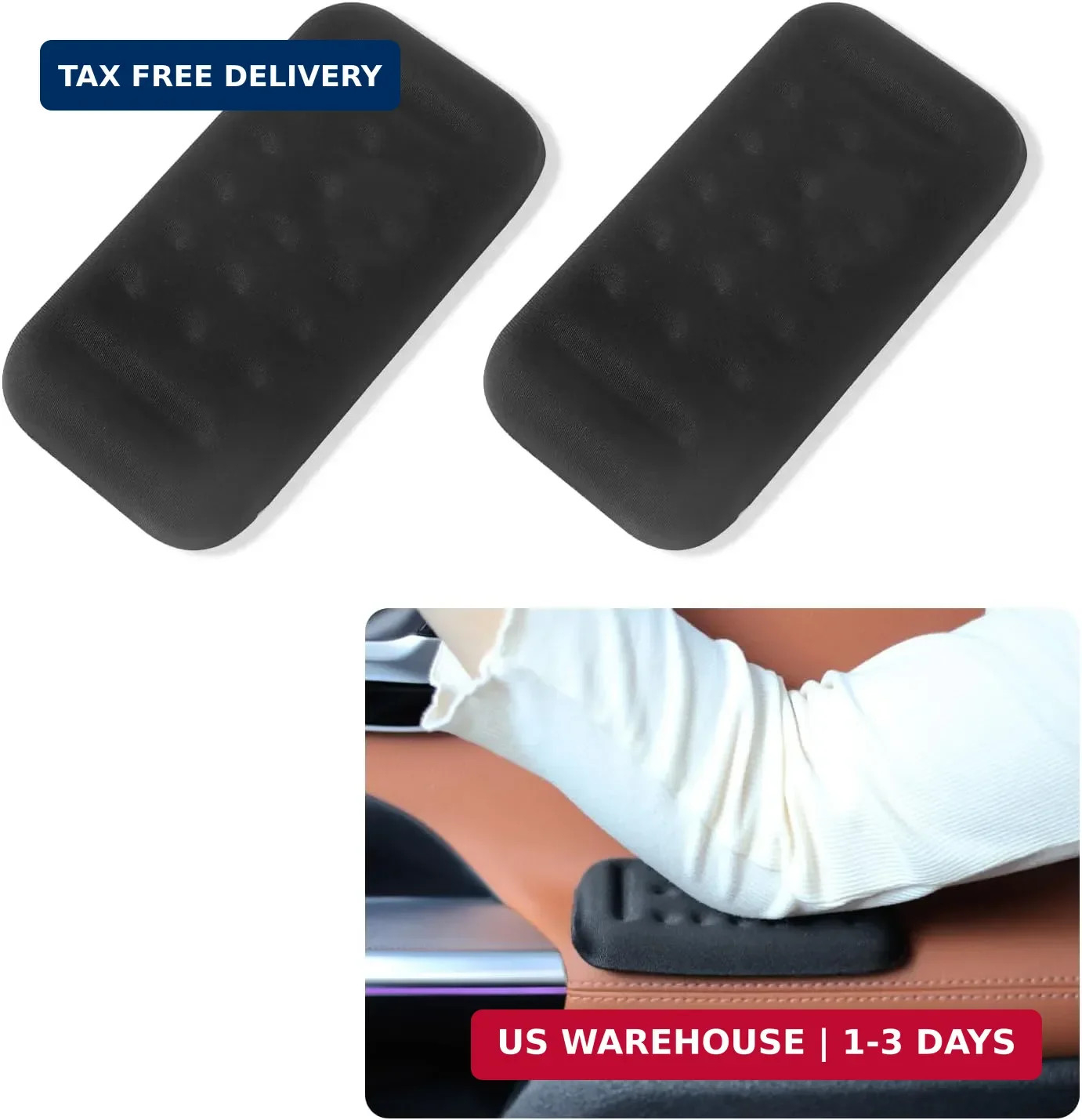 2PCS Car Arm Rest Elbow Pads,Comfortable Car Arm Rest Cushion with Memory Foam P
