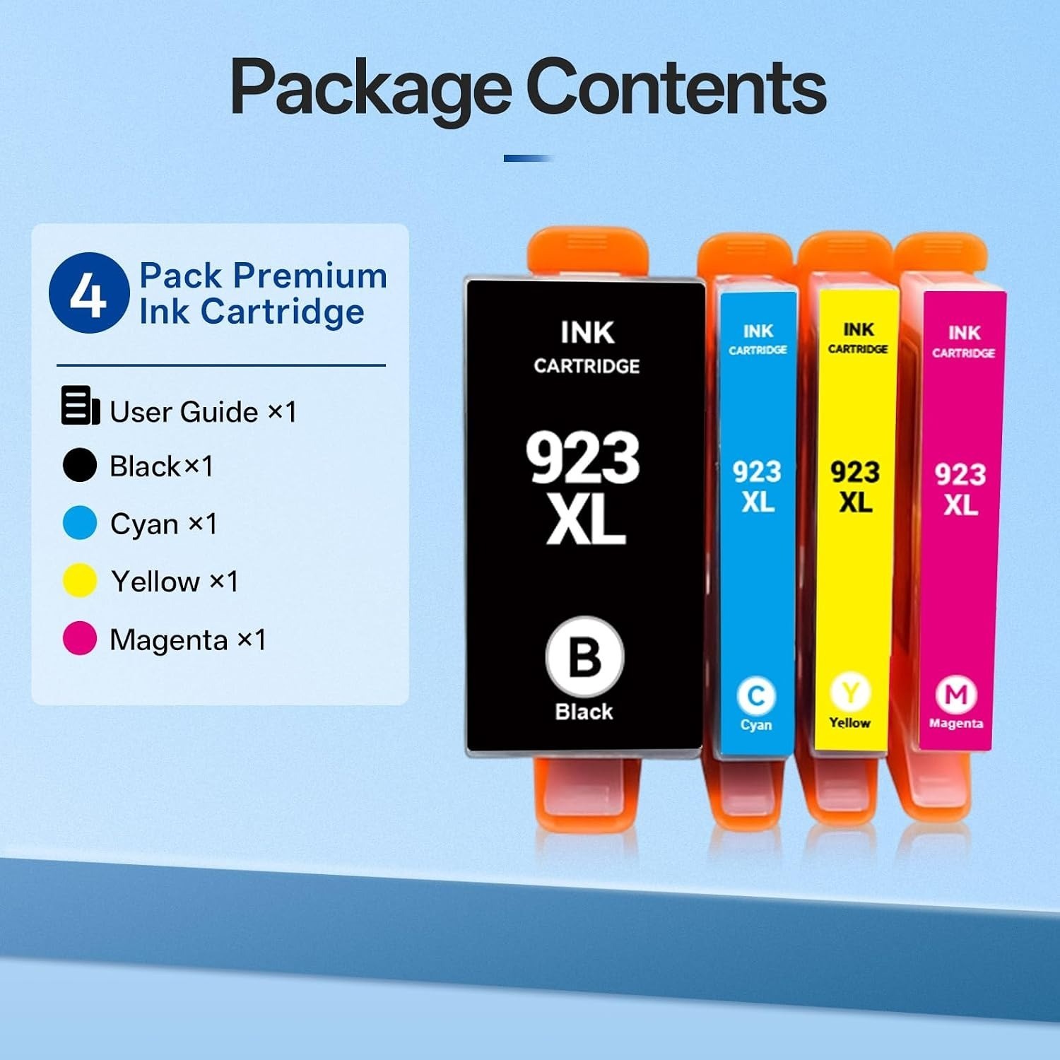 4pk 923XL Ink Compatible for HP 923e OfficeJet 8120 8122e 8130 8134e 8135e 8138e