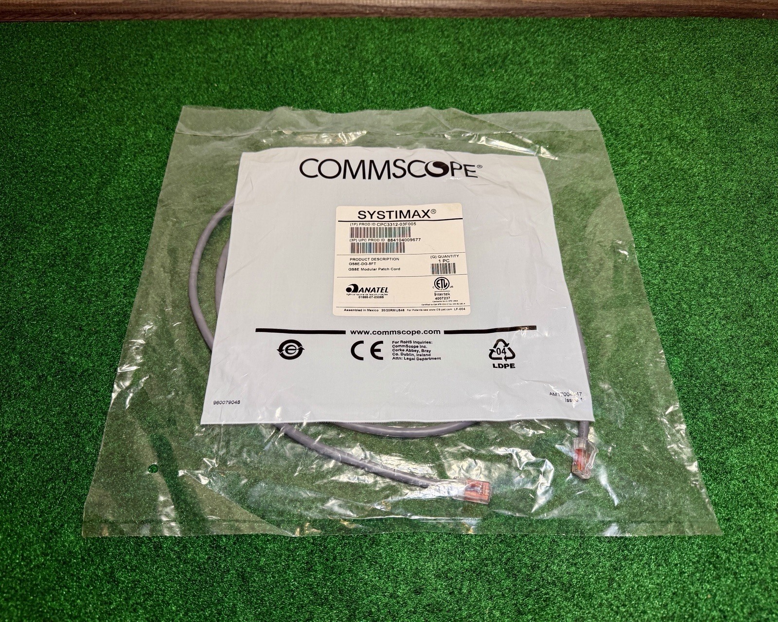 Commscope Systimax GigaSpeed Cat 6 Patch Cord CPC3312-03F005 5’ Gray Cable RJ45
