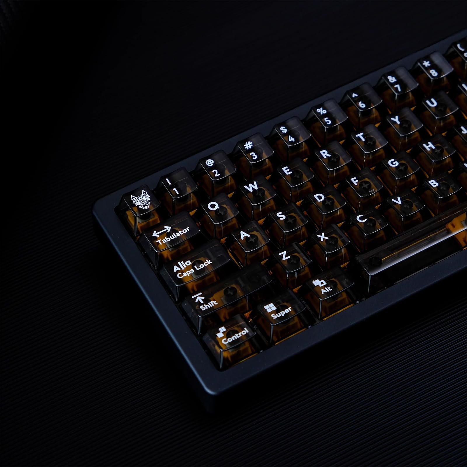 114 Keys Black Transparent Keycap Set Cherry Profile UV Print Fits Cherry MX