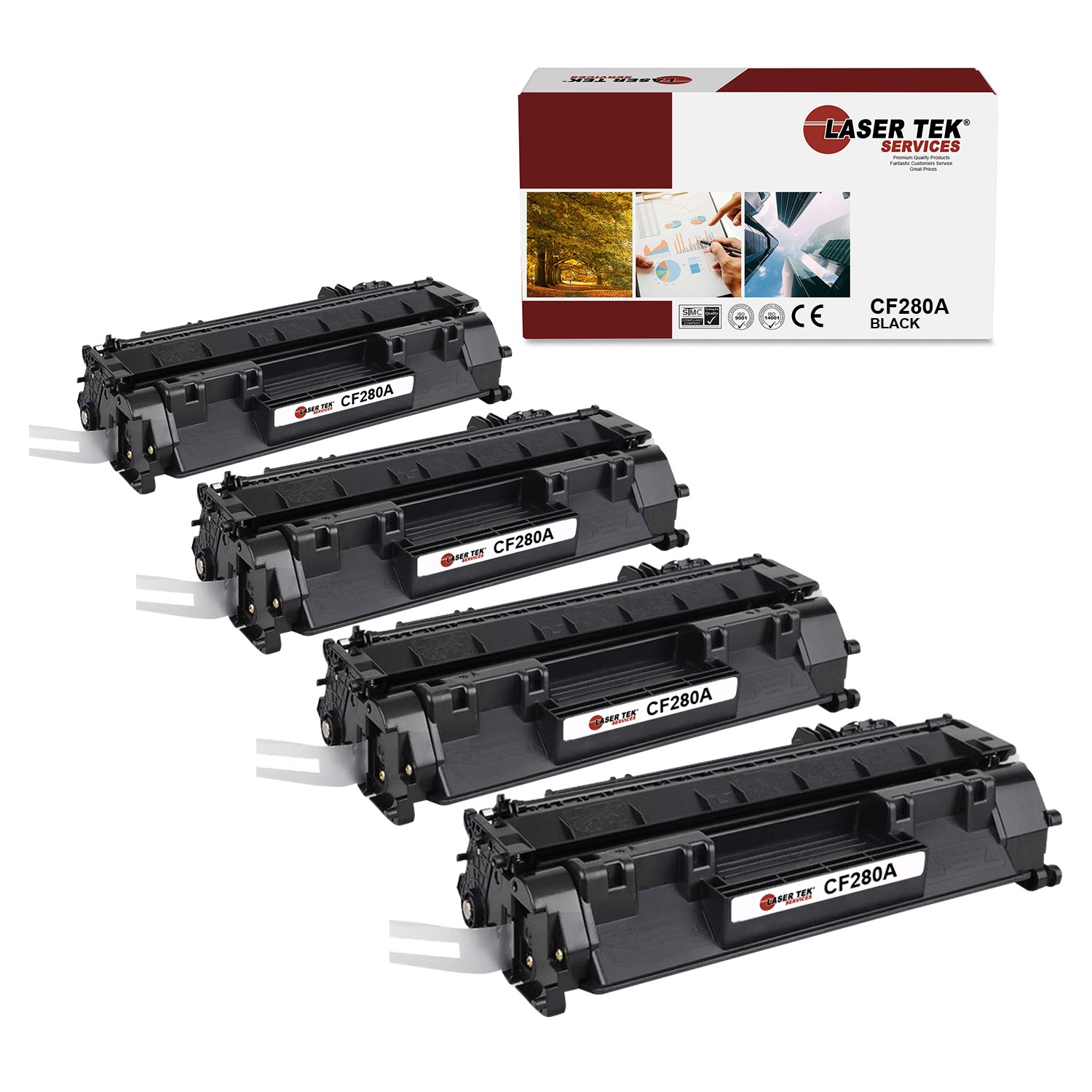 4Pk LTS 80A CF280A Black Compatible for HP LaserJet Pro 400 M401dn M401dw Toner