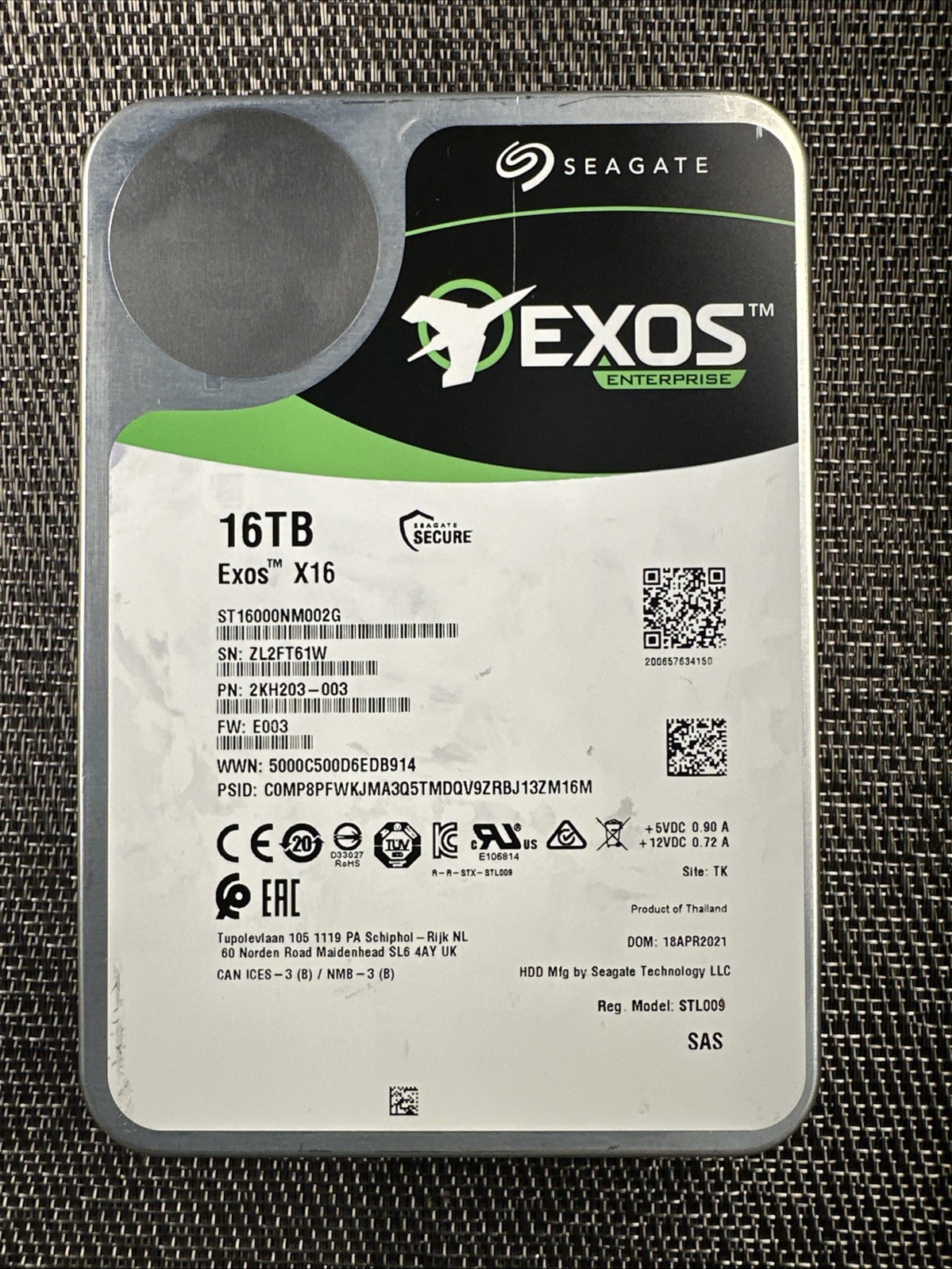 FOR PARTS Seagate Exos X16 16TB SAS 3.5 Server HDD ST16000NM002G Bad Drive Read