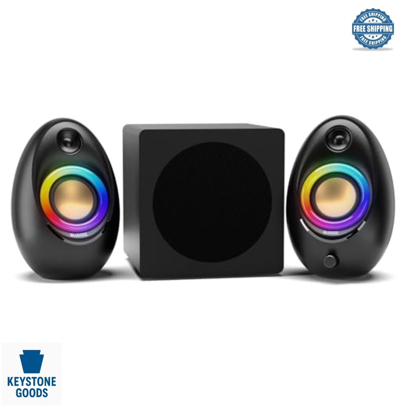 2.1 Computer Speakers with Subwoofer 80W Bluetooth 5.4 USB USB-C AUX RGB