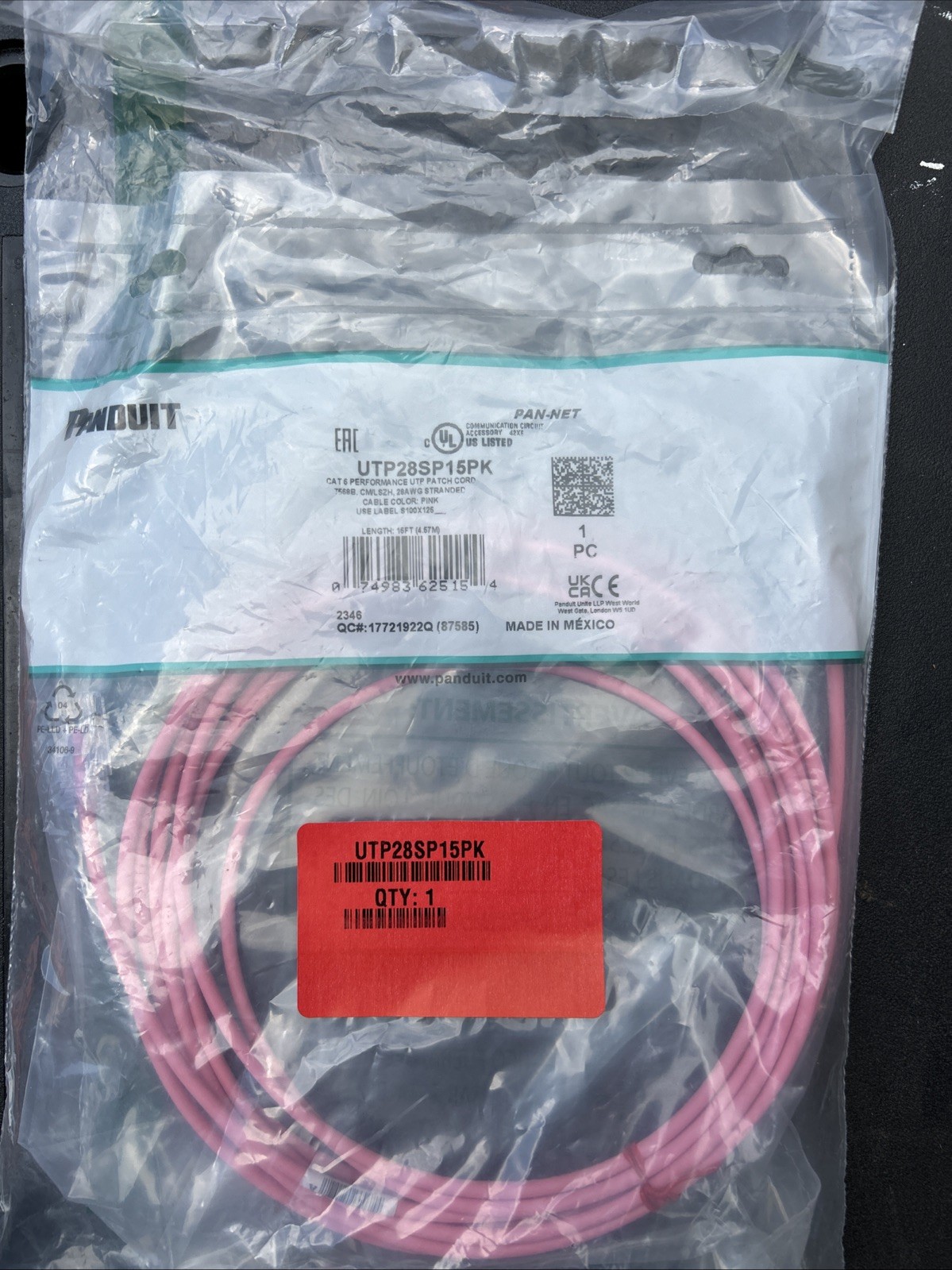 Panduit  PAN-NET UTP28SP15PK CAT 6