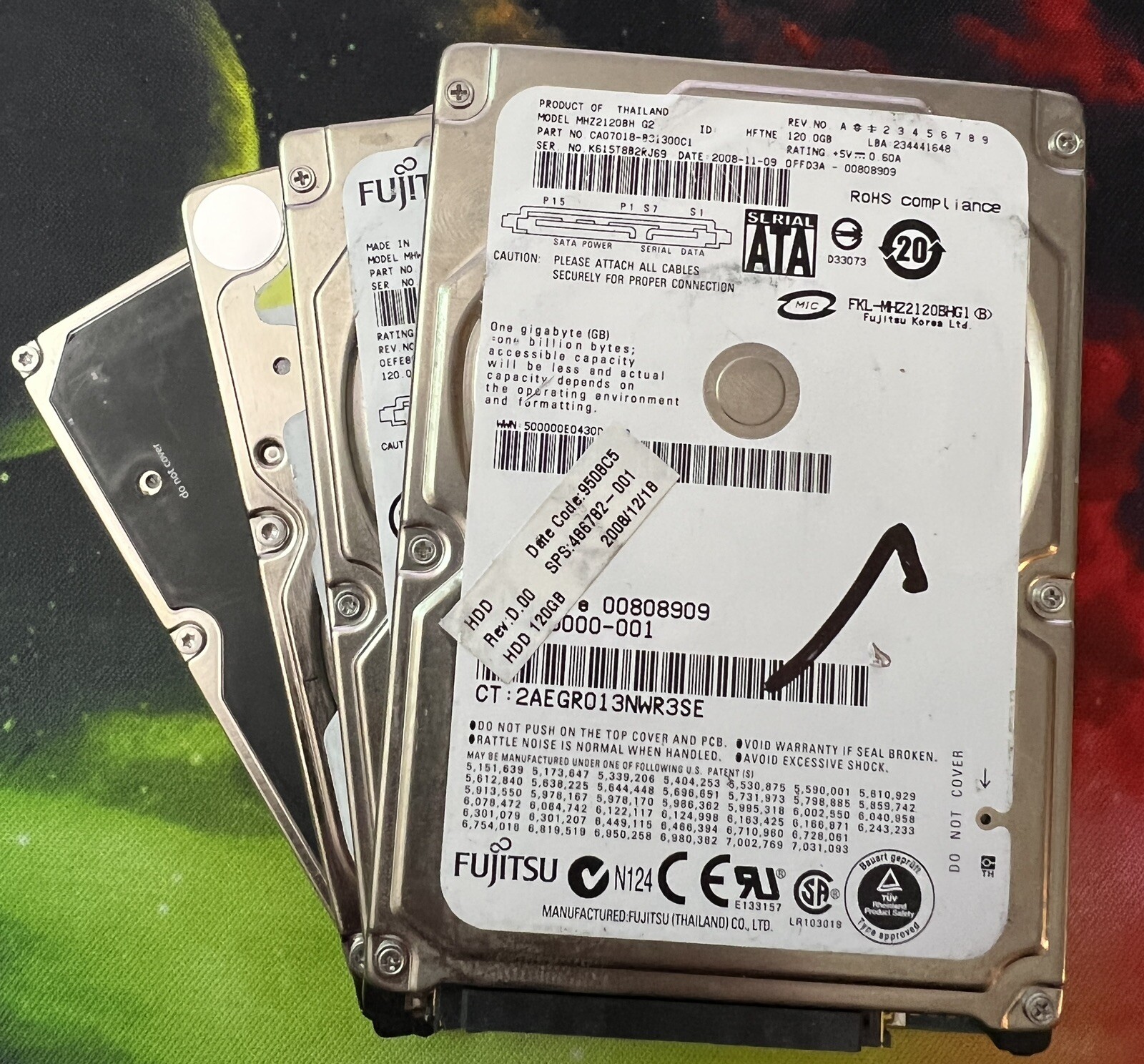 LOT OF QTY 4 120gb 2.5" Laptop SATA Replacement Hard Drives AS IS AS IS