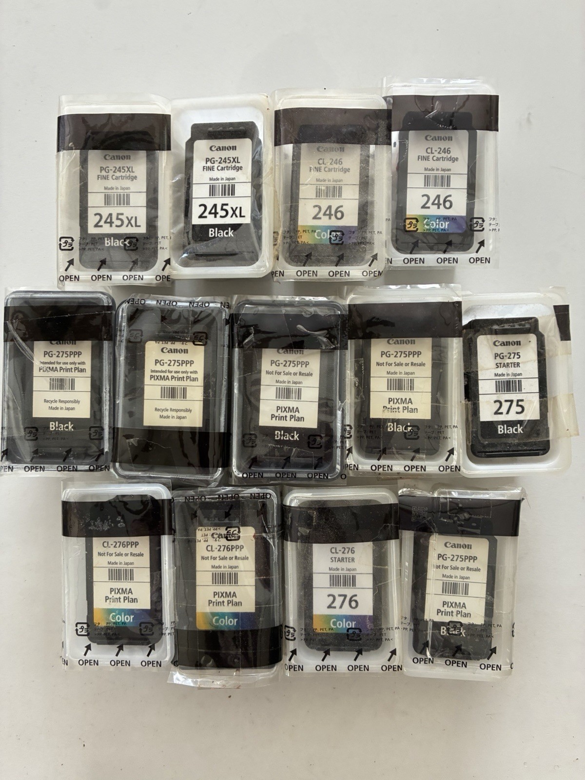 13 Lot Empty Canon Ink Cartridges Black Color PG-275PPP CL-276PPP CL-246 PG-245